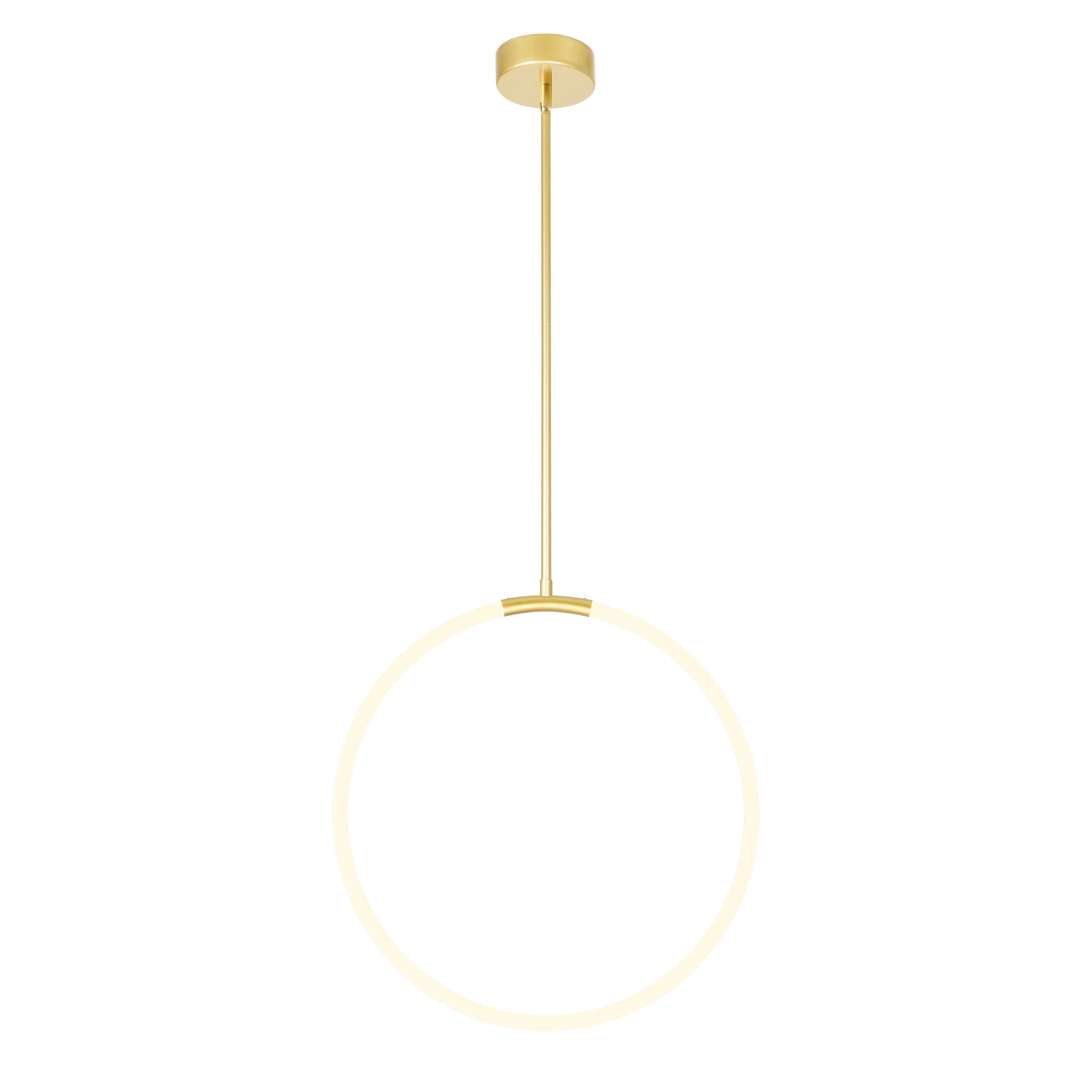 Hoops Integrated LED 24in Satin Gold Chandelier - CWI Lighting