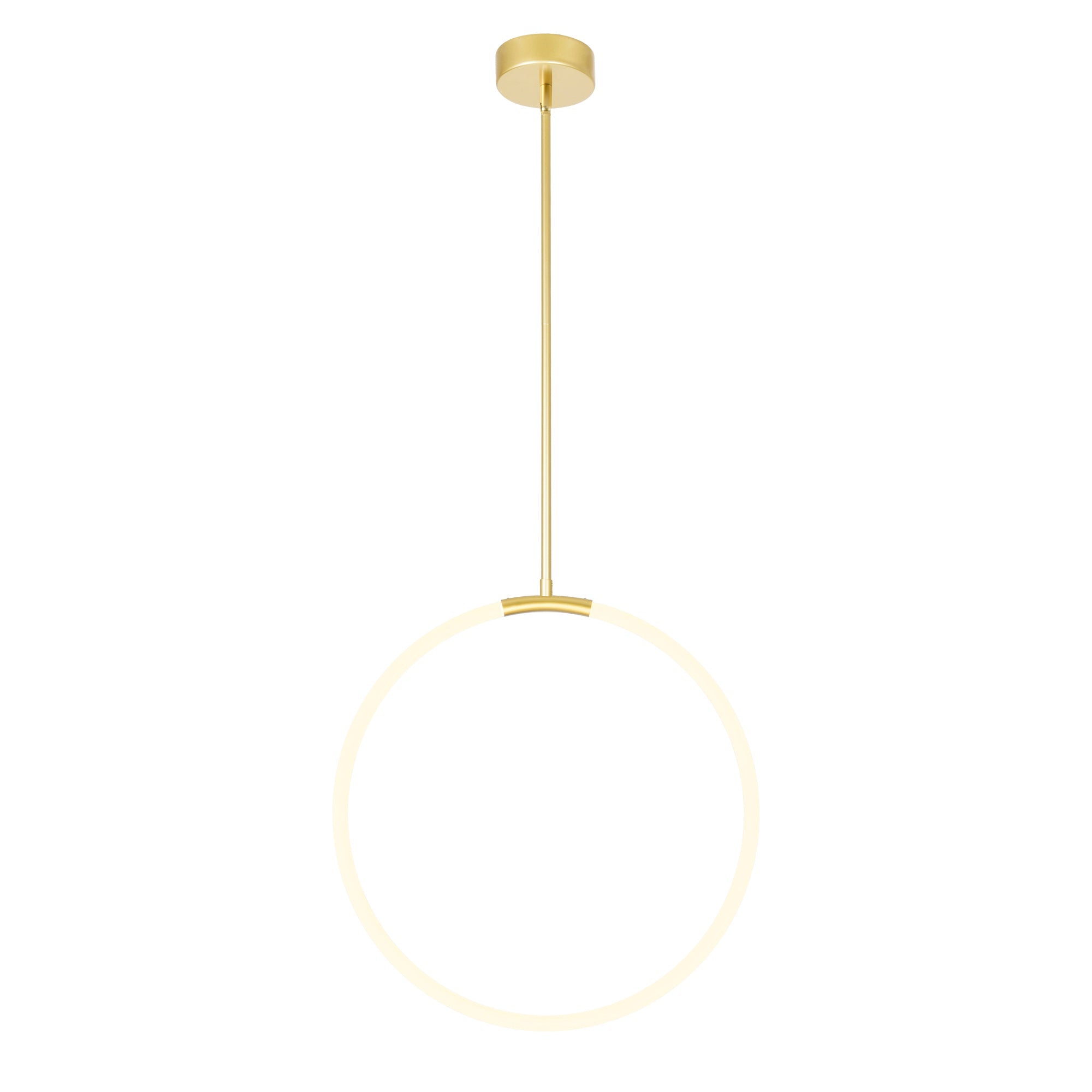 Hoops Integrated LED 24in Satin Gold Chandelier - CWI Lighting