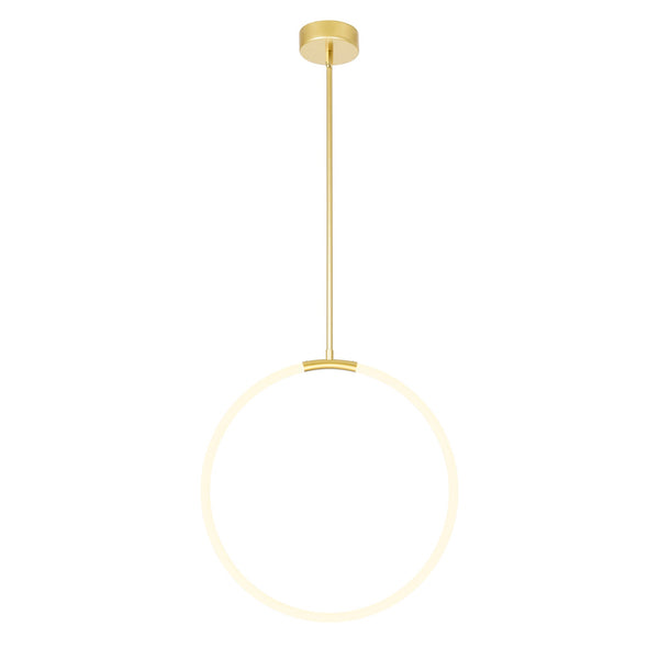 Hoops Integrated LED 24in Satin Gold Chandelier - CWI Lighting