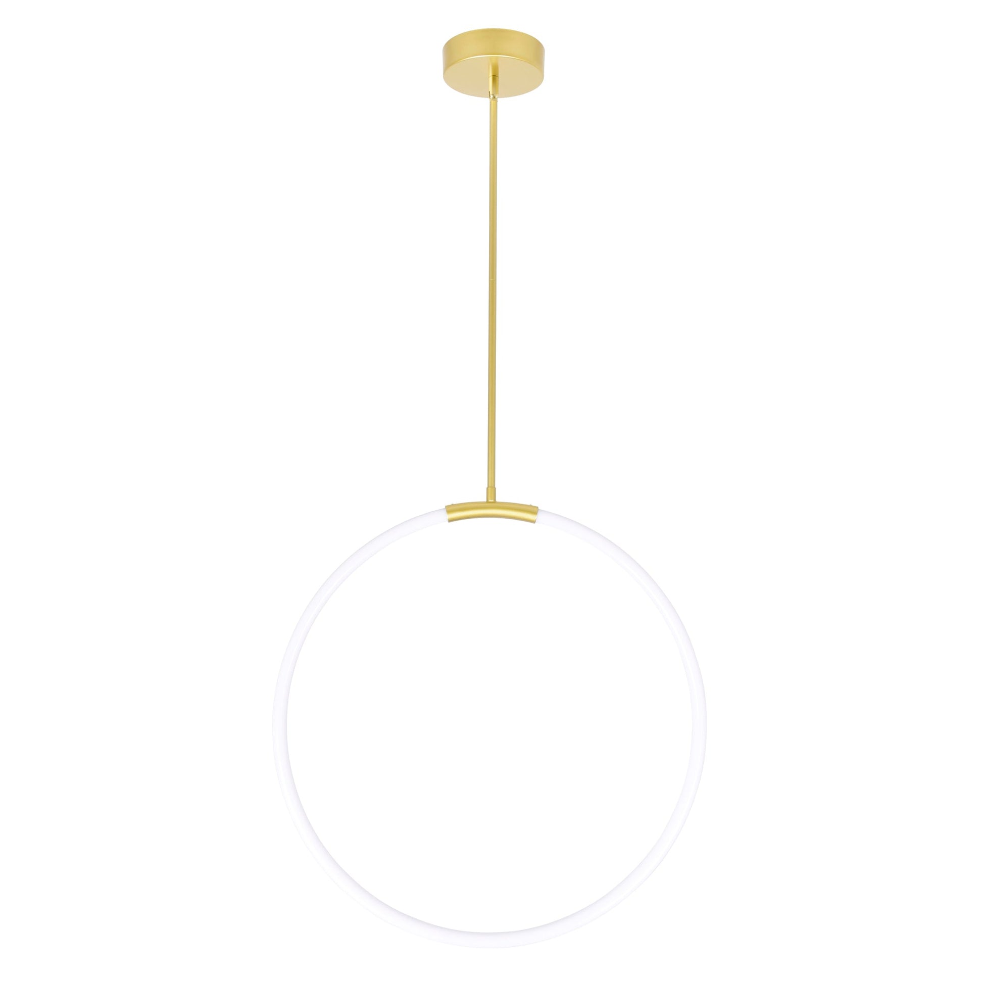 Hoops Integrated LED 24in Satin Gold Chandelier - CWI Lighting