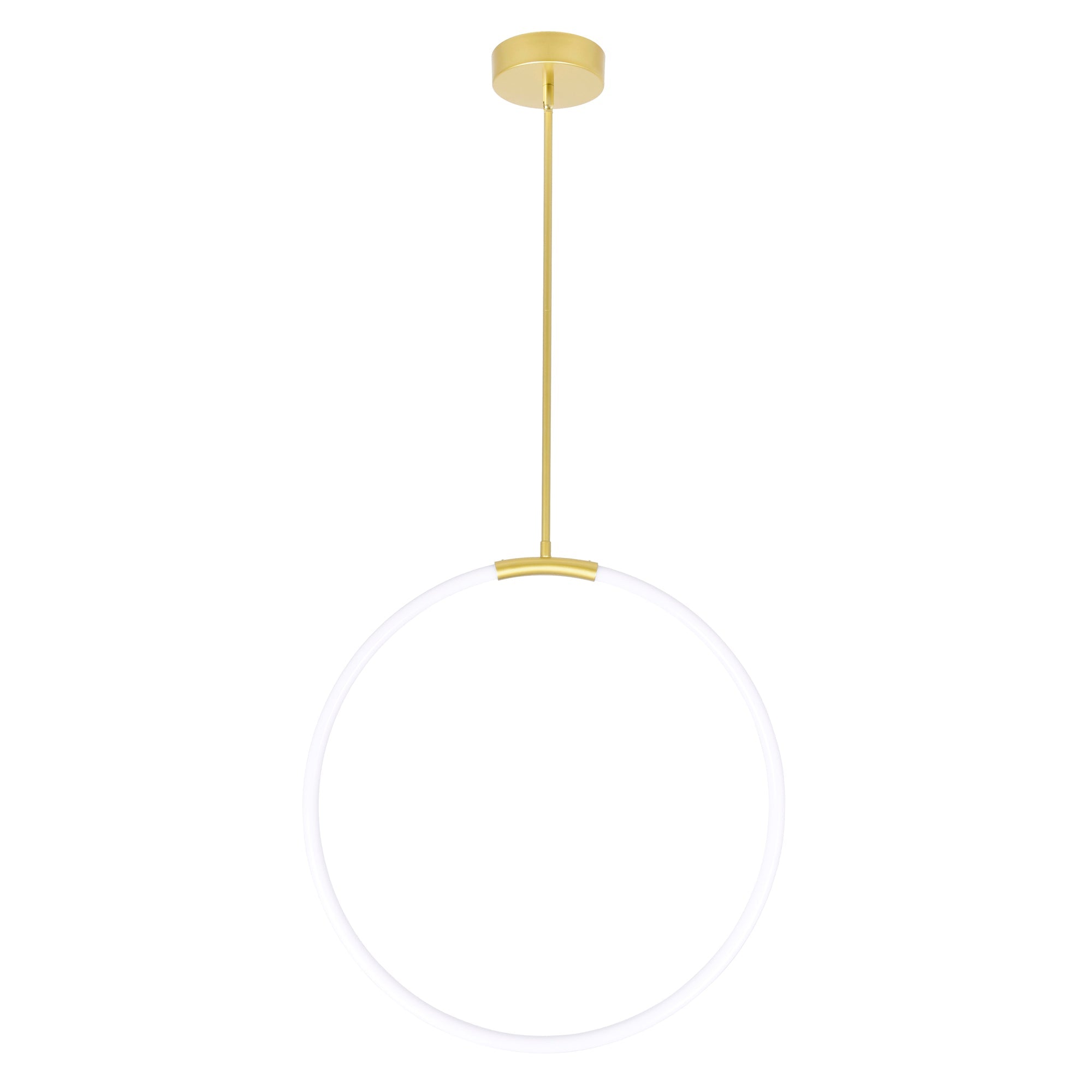 Hoops Integrated LED 24in Satin Gold Chandelier - CWI Lighting