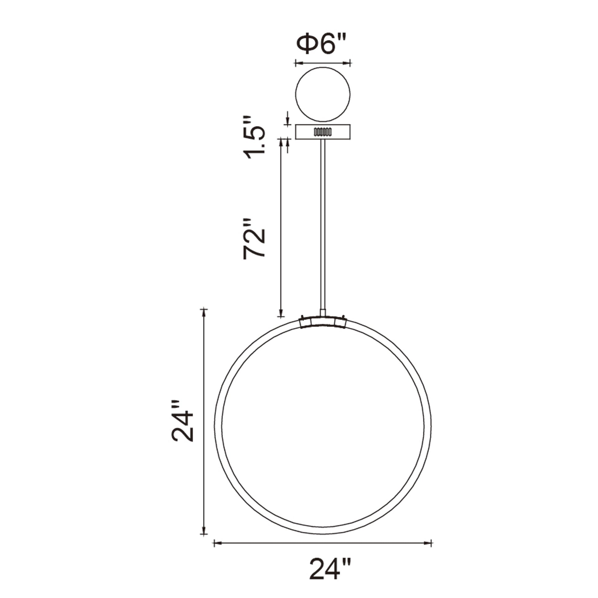 Hoops Integrated LED 24in Satin Gold Chandelier - CWI Lighting