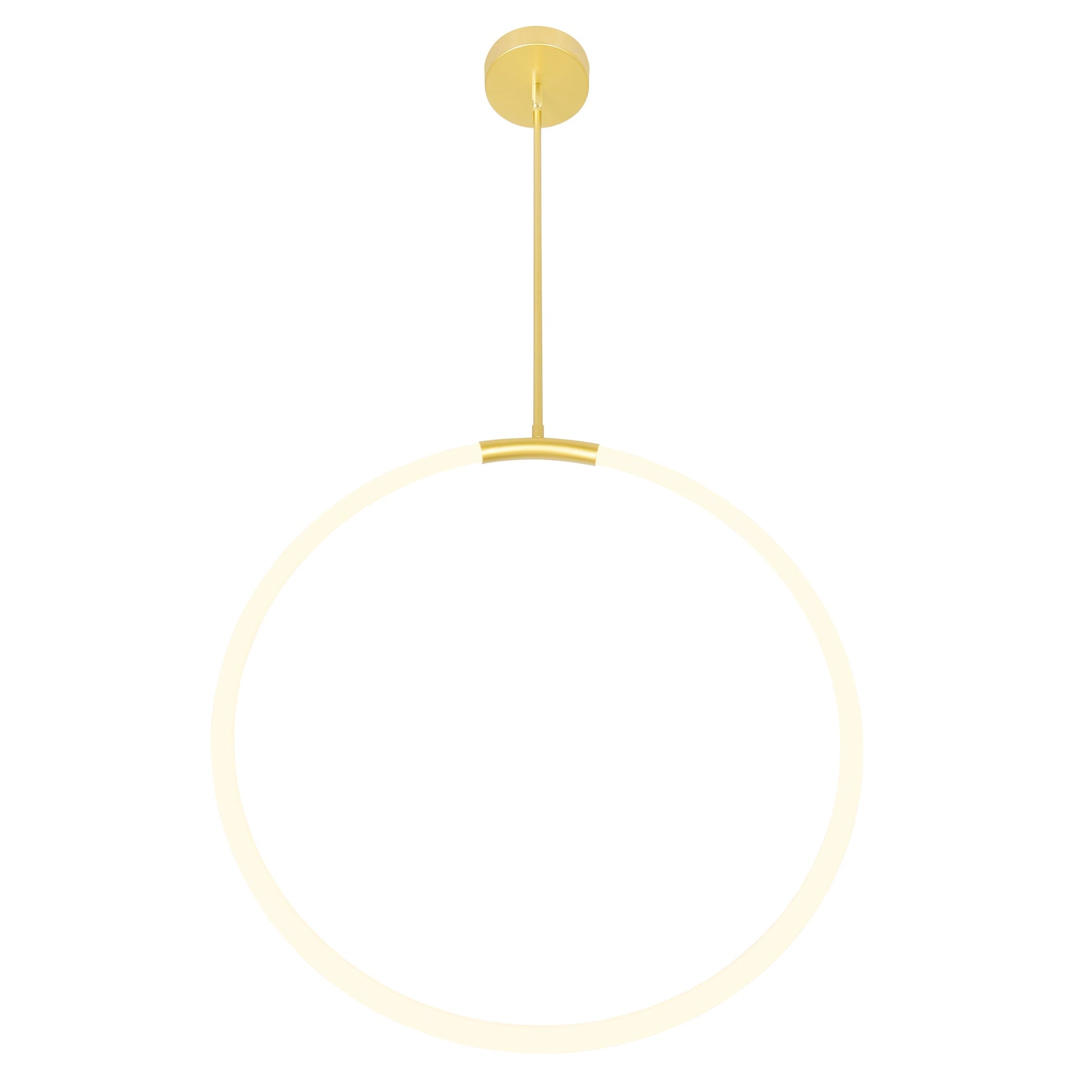 Hoops Integrated LED 24in Satin Gold Chandelier - CWI Lighting