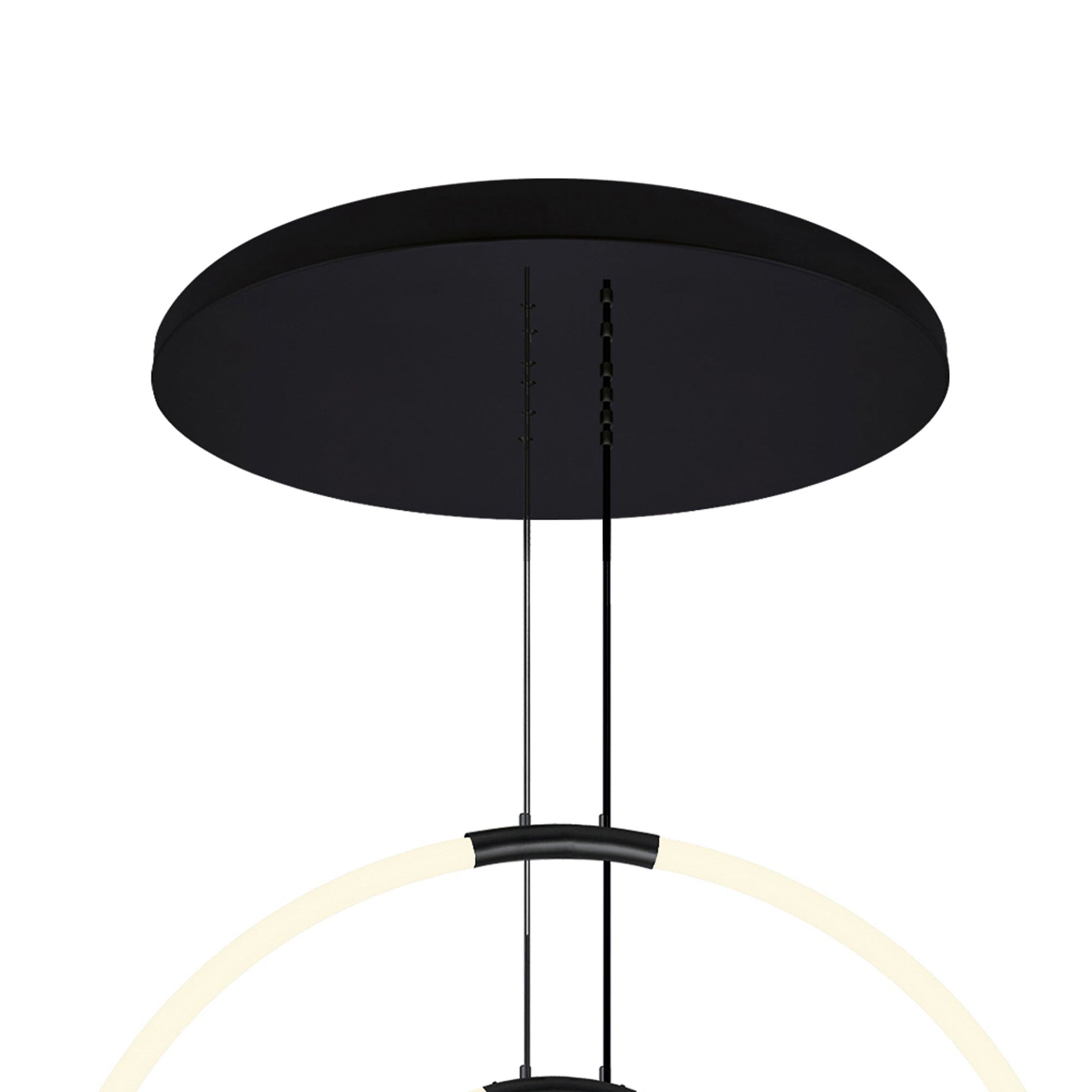 Hoops Integrated LED 35in 6 Ring Black Chandelier - CWI Lighting