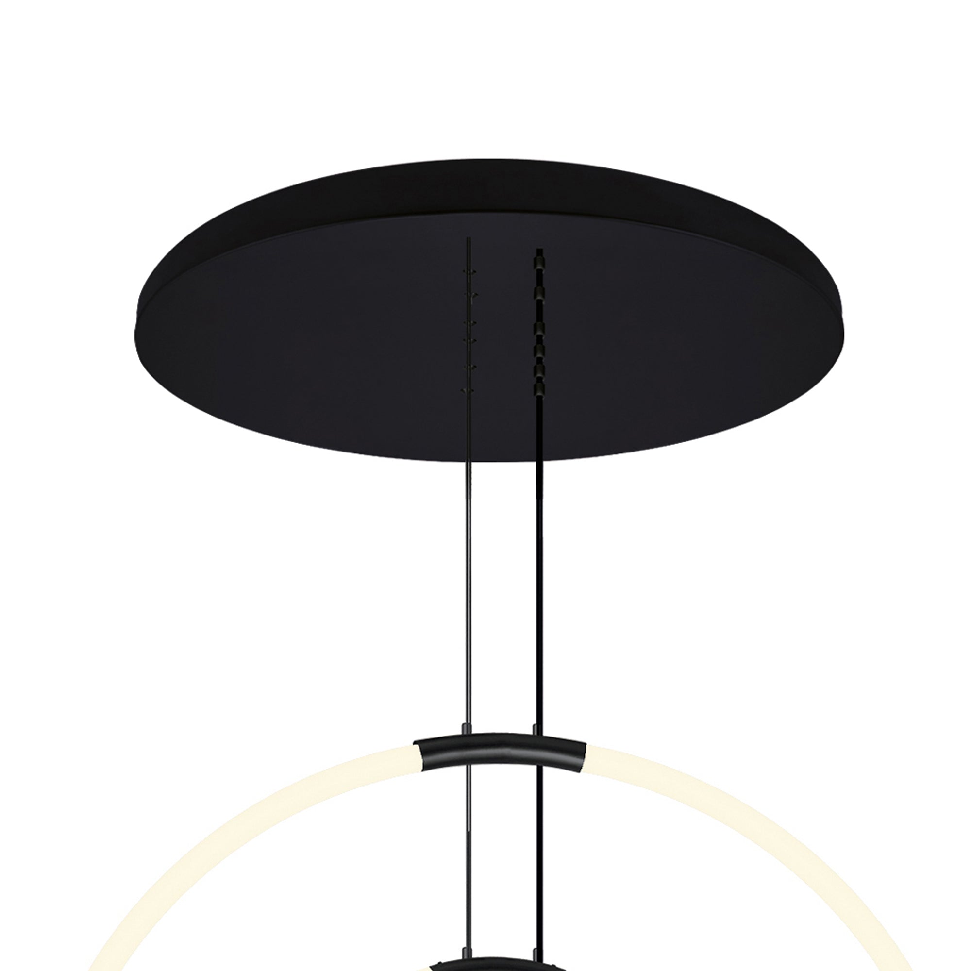 Hoops Integrated LED 35in 6 Ring Black Chandelier - CWI Lighting