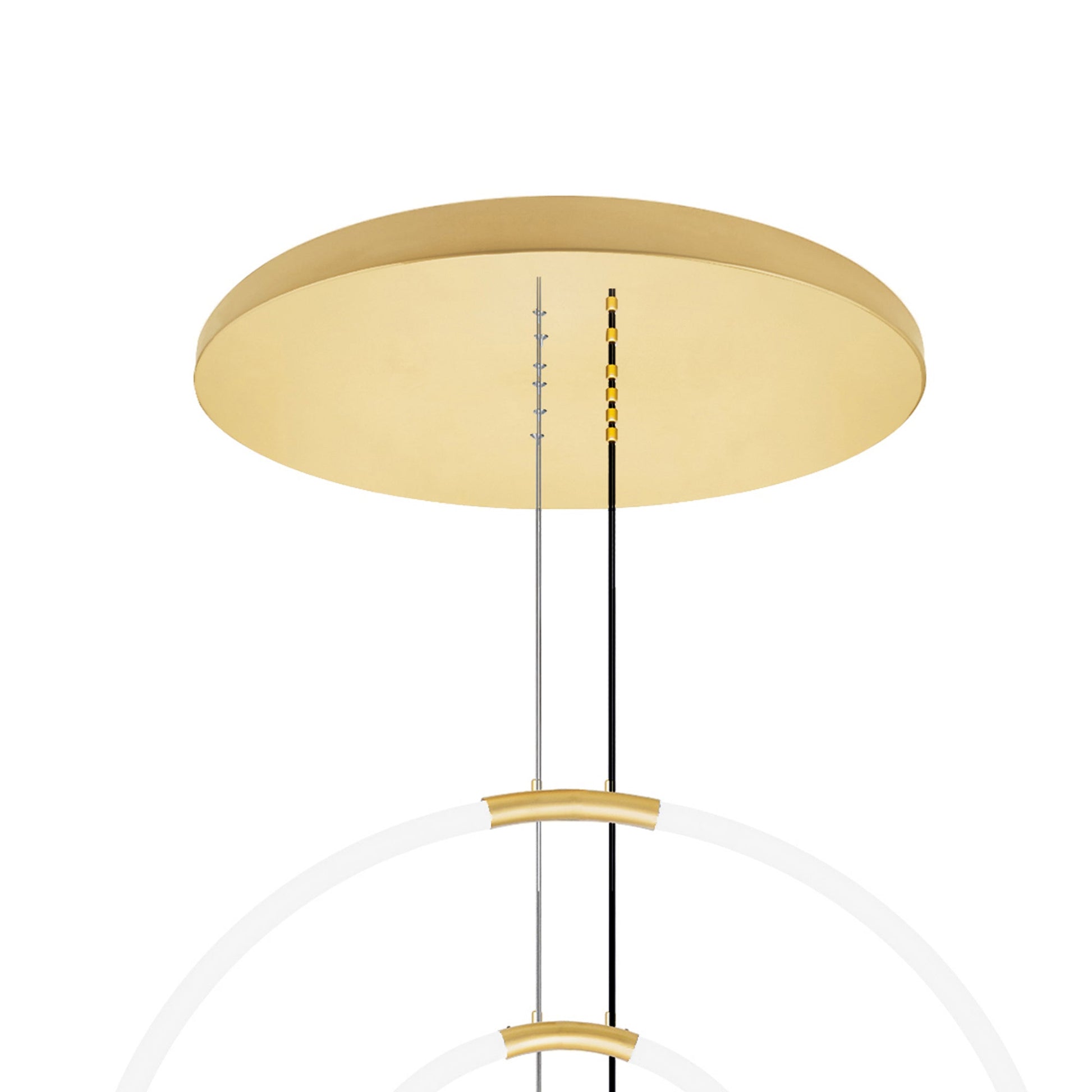 Hoops Integrated LED 35in 6 Ring Satin Gold Chandelier - CWI Lighting