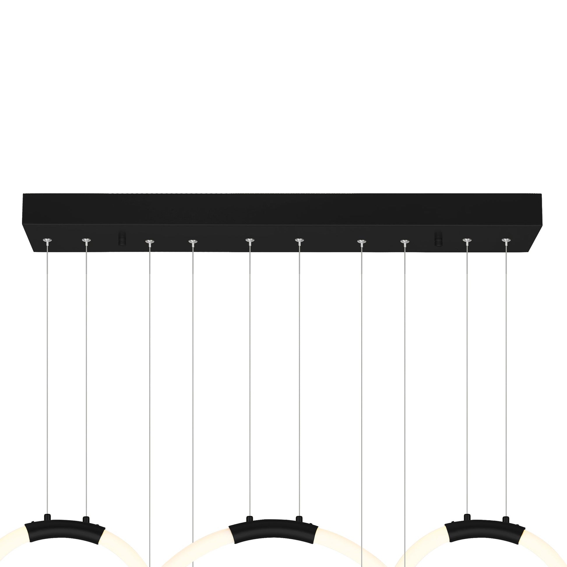 Hoops Integrated LED 44in 5 Ring Black Chandelier - CWI Lighting