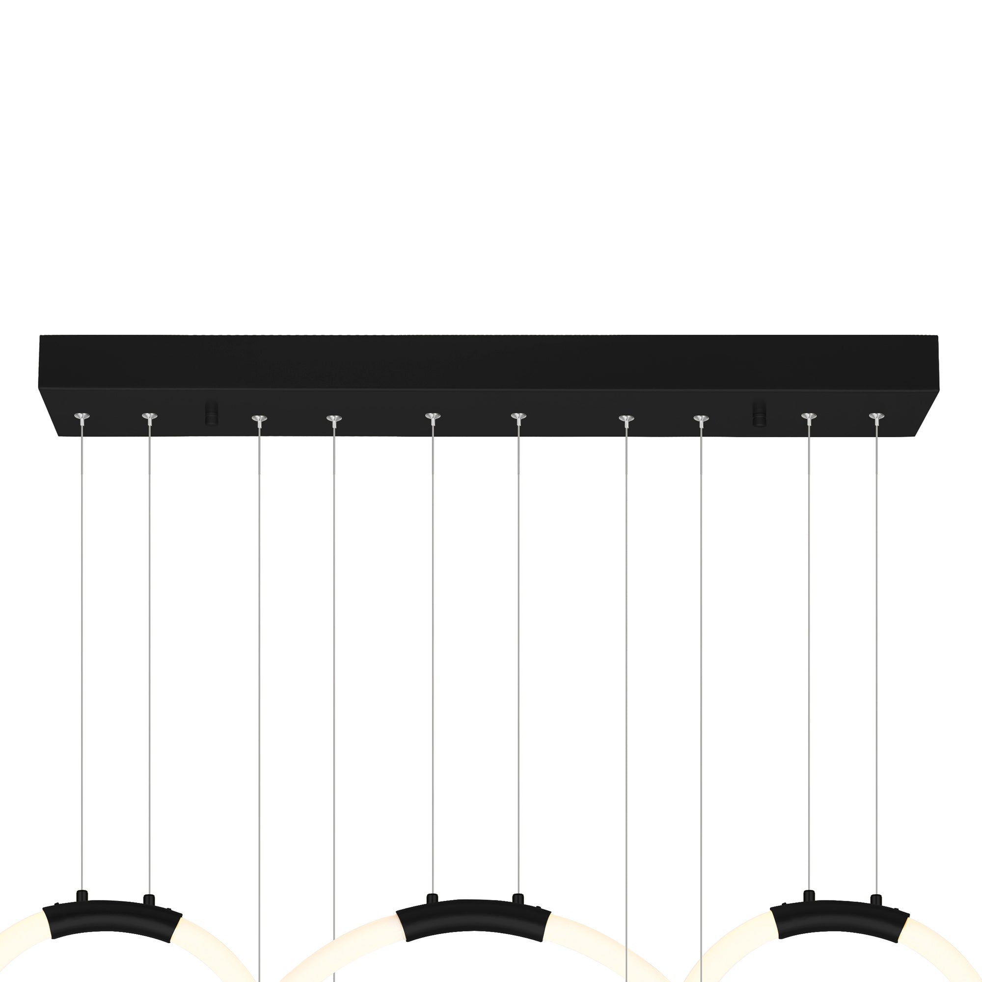 Hoops Integrated LED 44in 5 Ring Black Chandelier - CWI Lighting