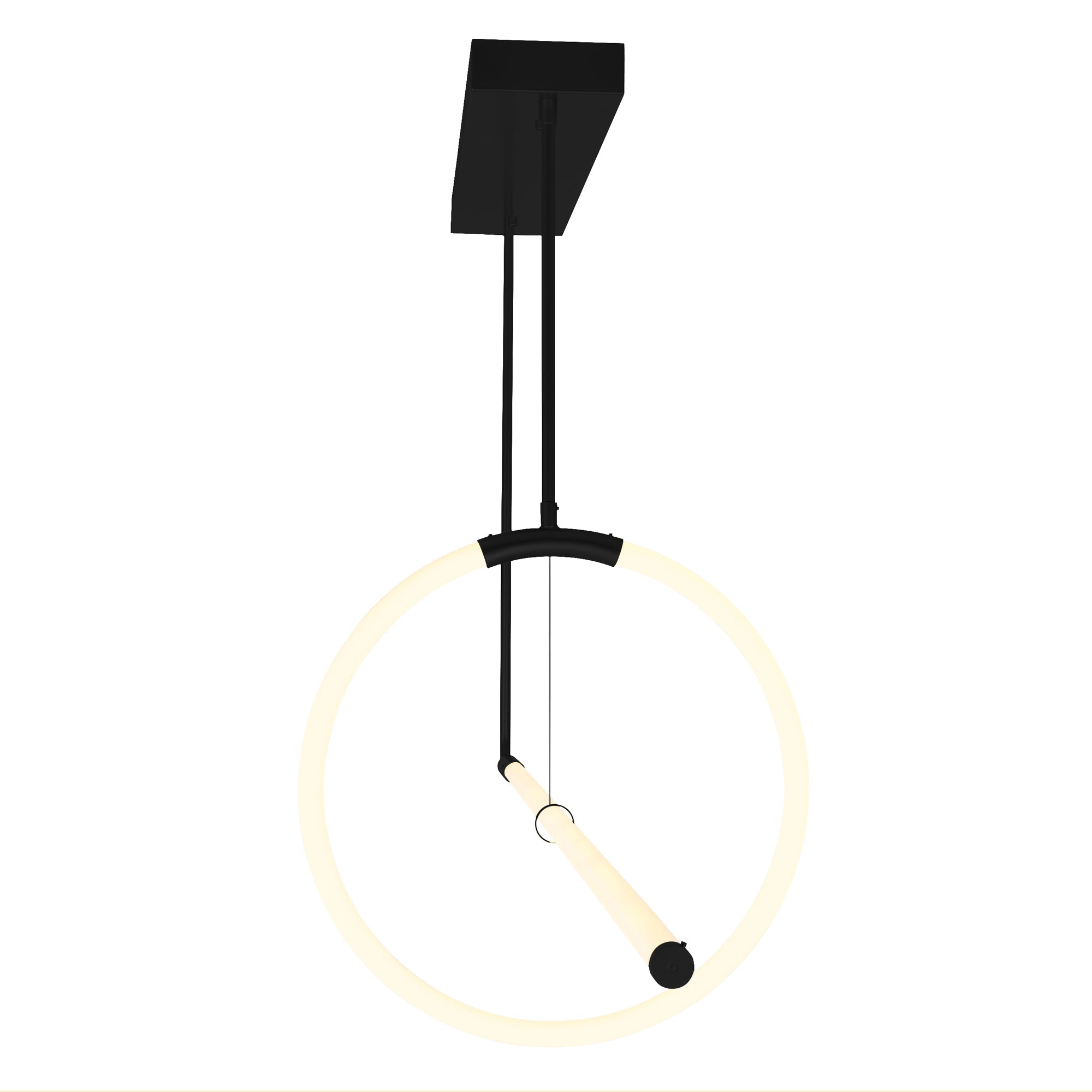 Hoops Integrated LED Geometric Black Chandelier - CWI Lighting