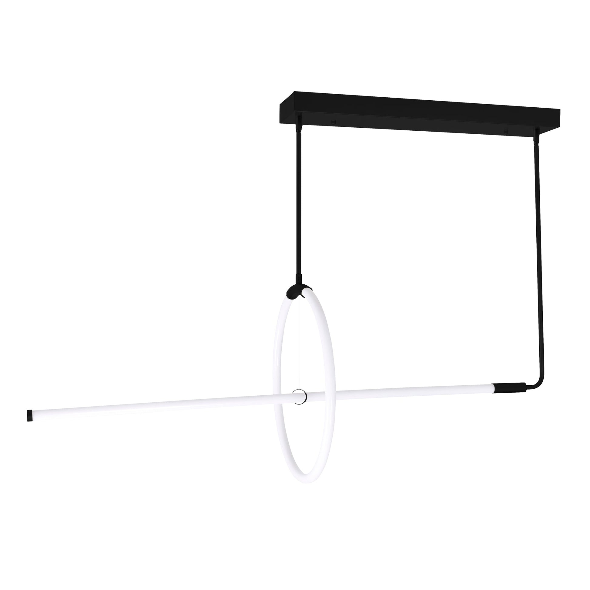 Hoops Integrated LED Geometric Black Chandelier - CWI Lighting