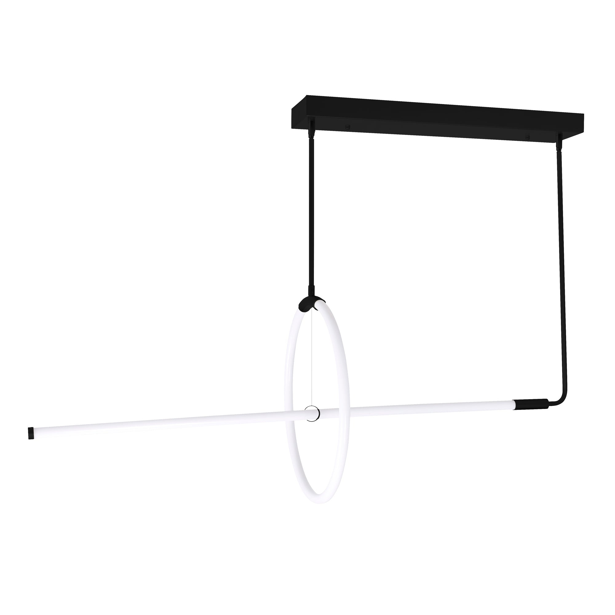 Hoops Integrated LED Geometric Black Chandelier - CWI Lighting