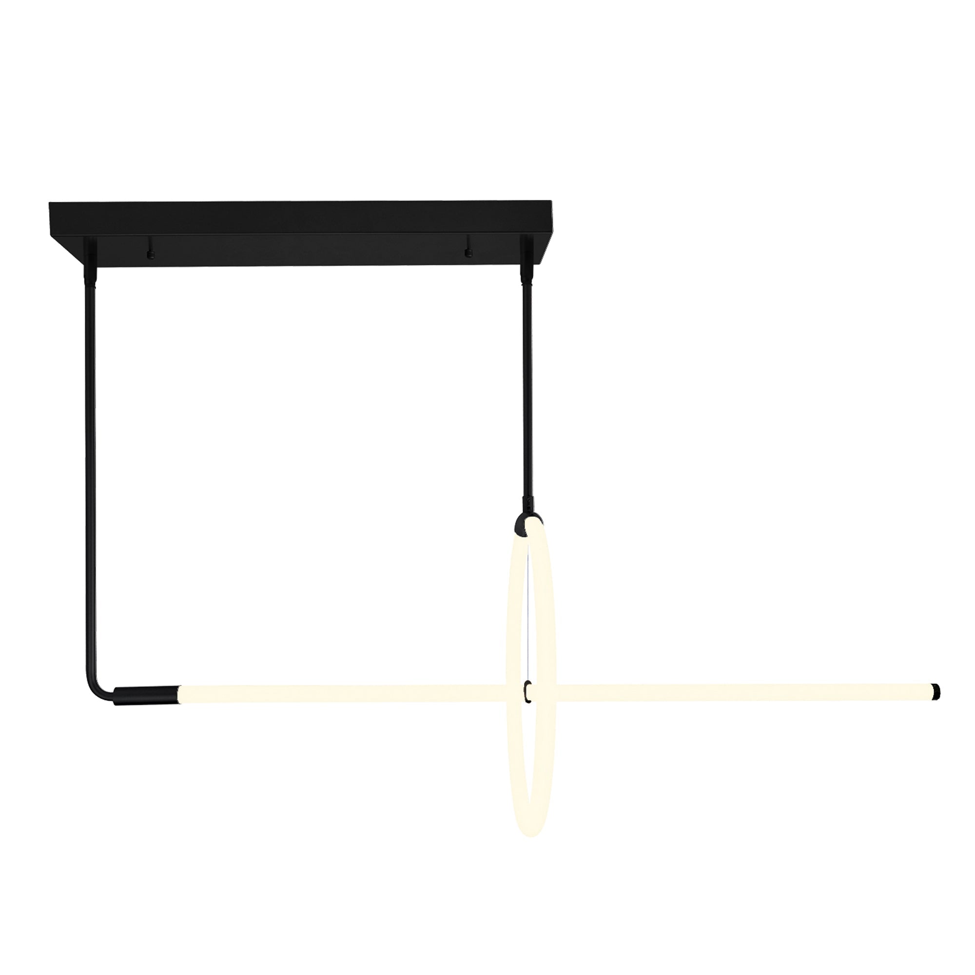 Hoops Integrated LED Geometric Black Chandelier - CWI Lighting