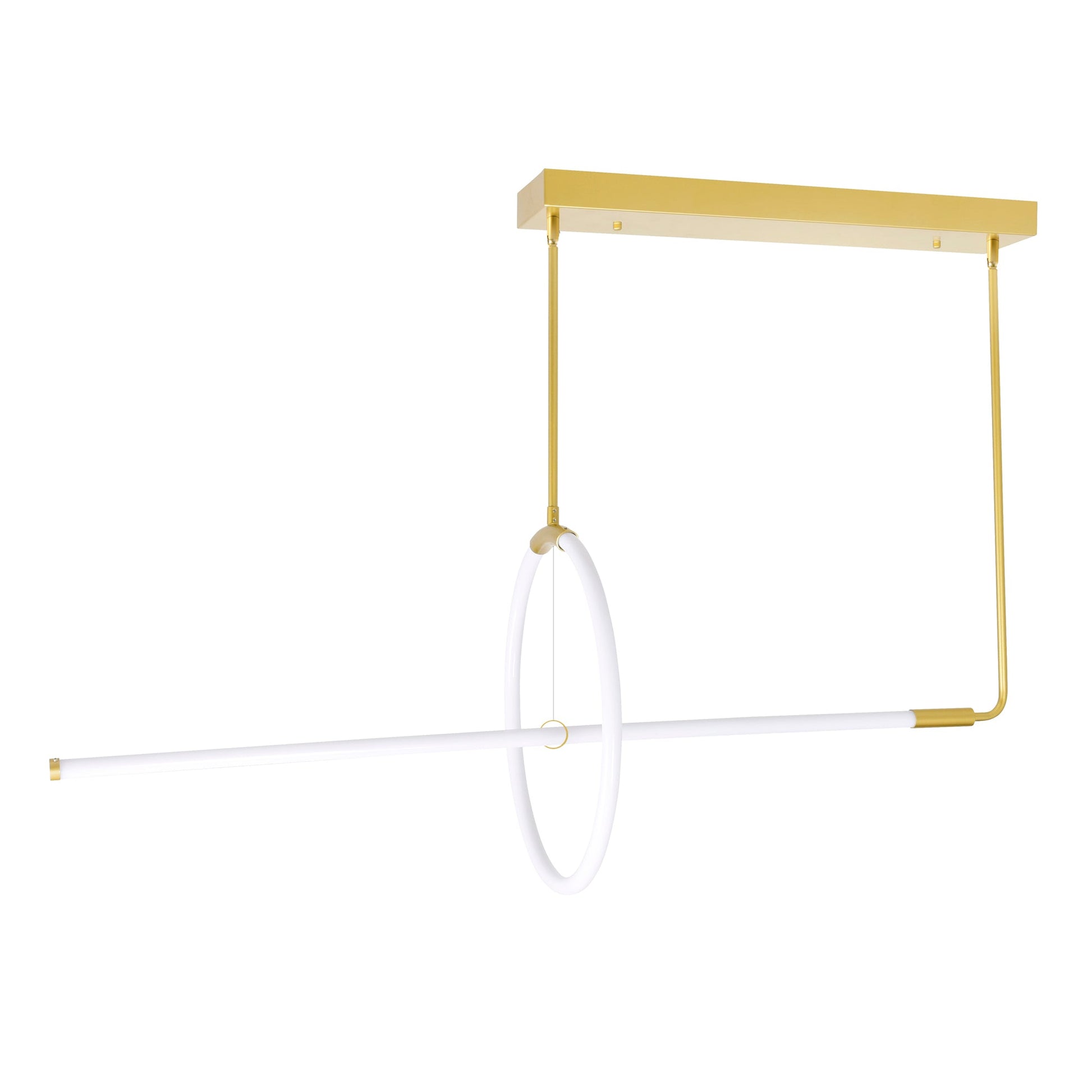 Hoops Integrated LED Geometric Satin Gold Chandelier - CWI Lighting