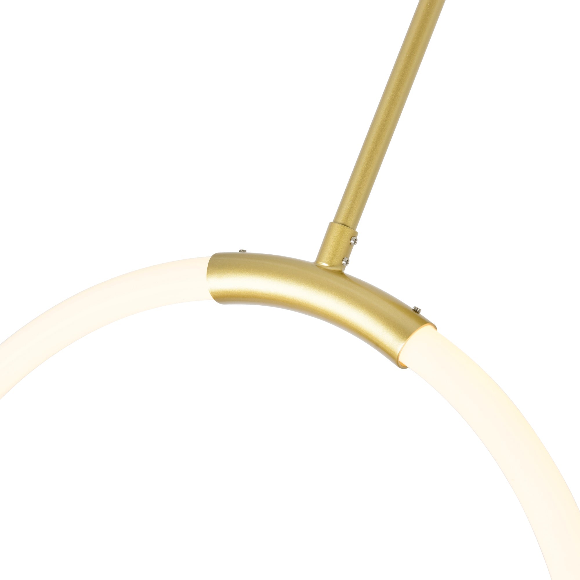 Hoops Integrated LED Geometric Satin Gold Chandelier - CWI Lighting