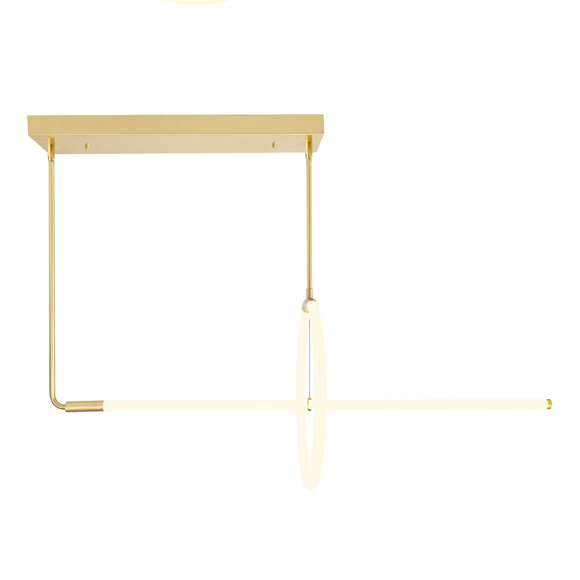 Hoops Integrated LED Geometric Satin Gold Chandelier - CWI Lighting