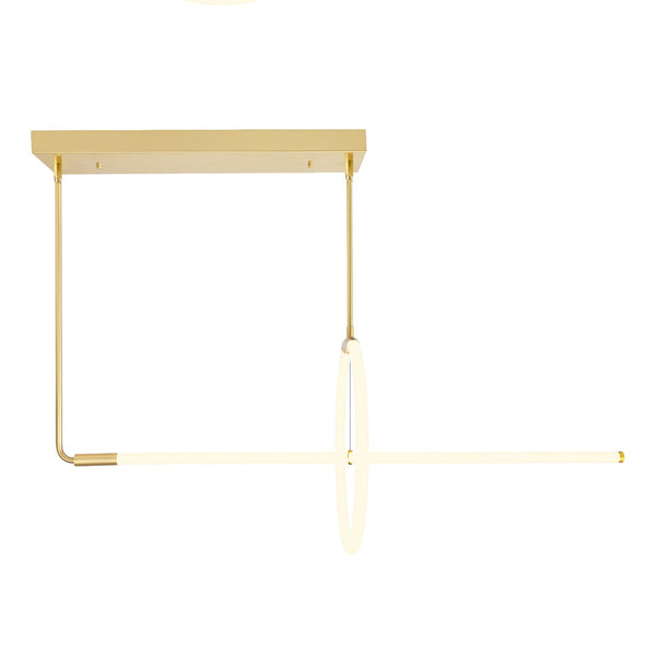 Hoops Integrated LED Geometric Satin Gold Chandelier - CWI Lighting