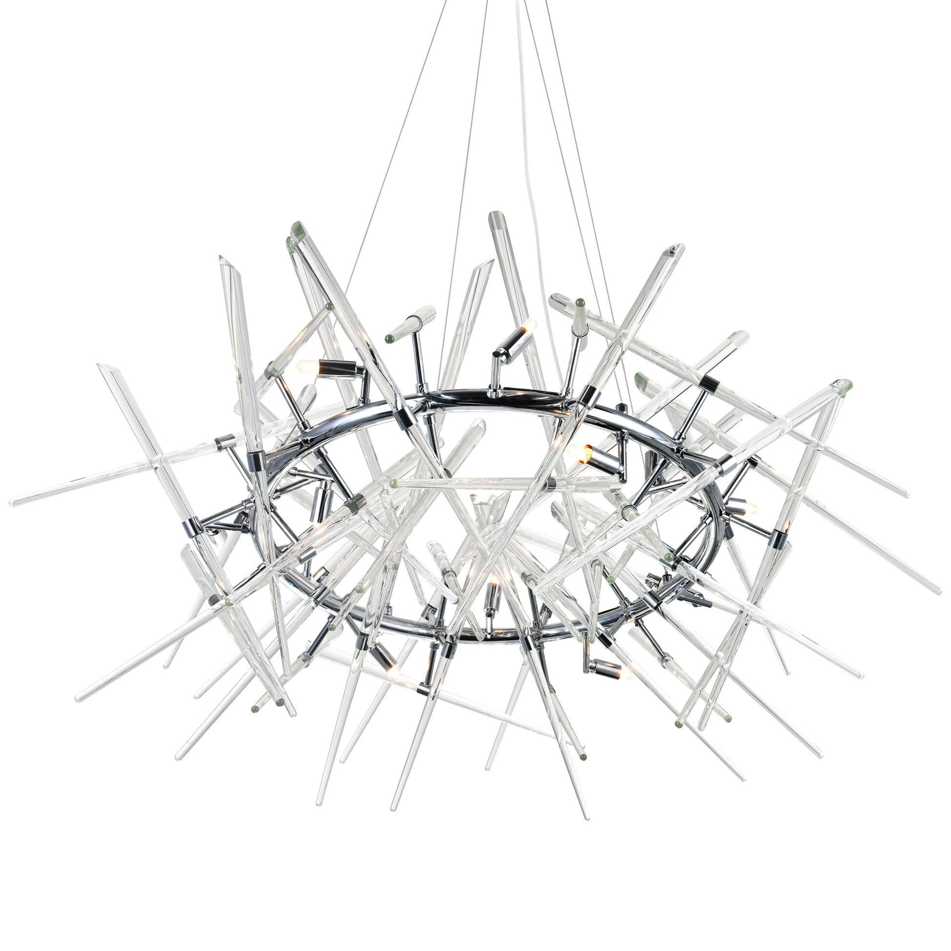 Icicle 12 Light 42in Chrome Chandelier - CWI Lighting