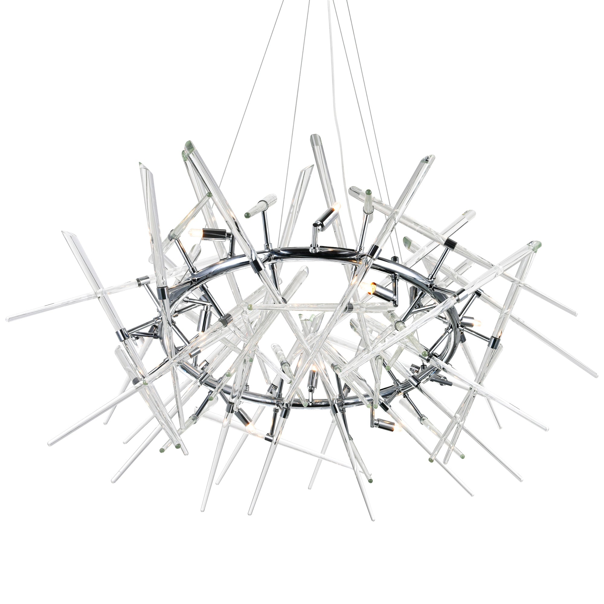 Icicle 12 Light 42in Chrome Chandelier - CWI Lighting