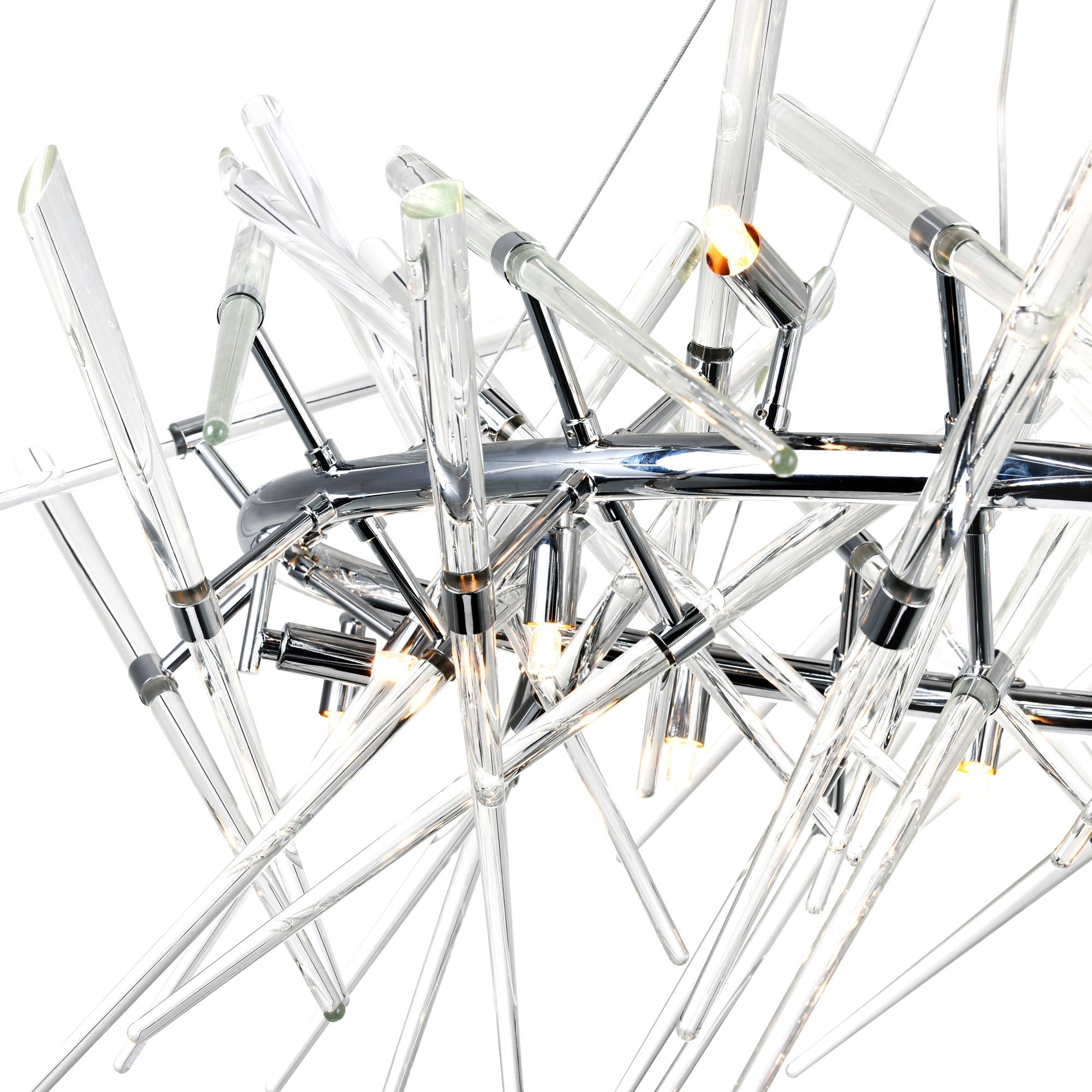 Icicle 12 Light 42in Chrome Chandelier - CWI Lighting