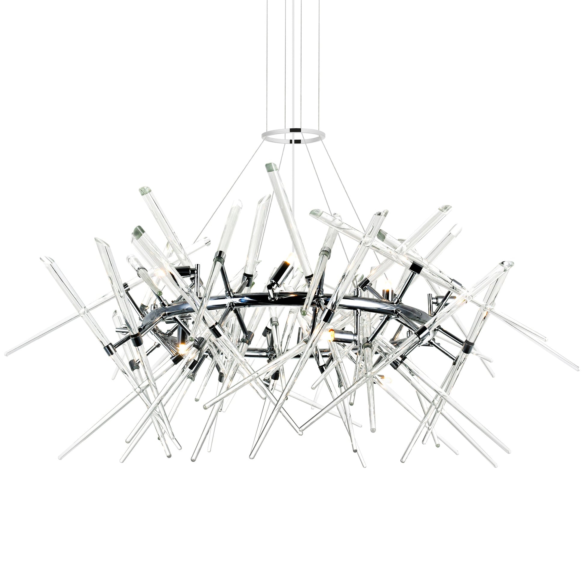 Icicle 12 Light 42in Chrome Chandelier - CWI Lighting
