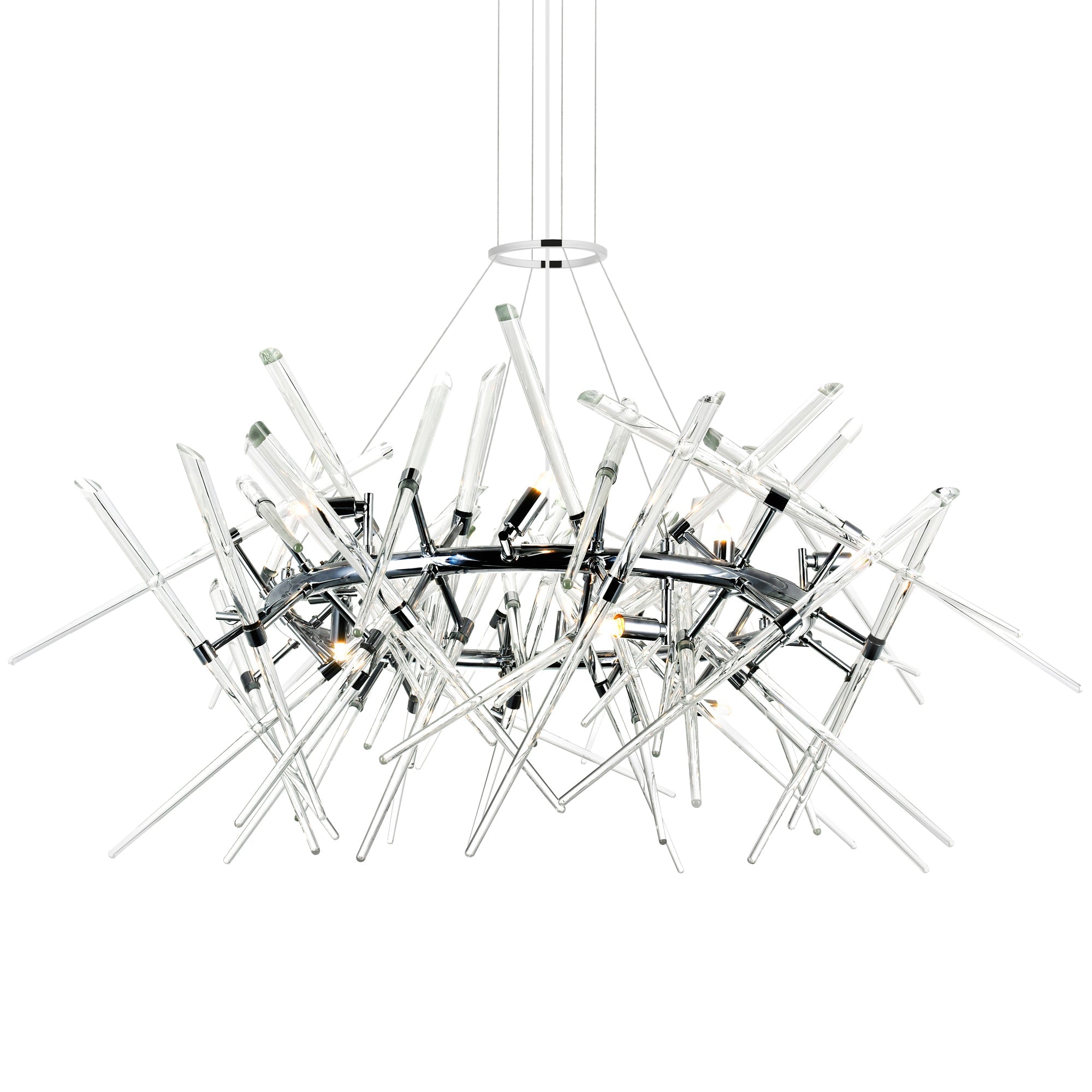 Icicle 12 Light 42in Chrome Chandelier - CWI Lighting