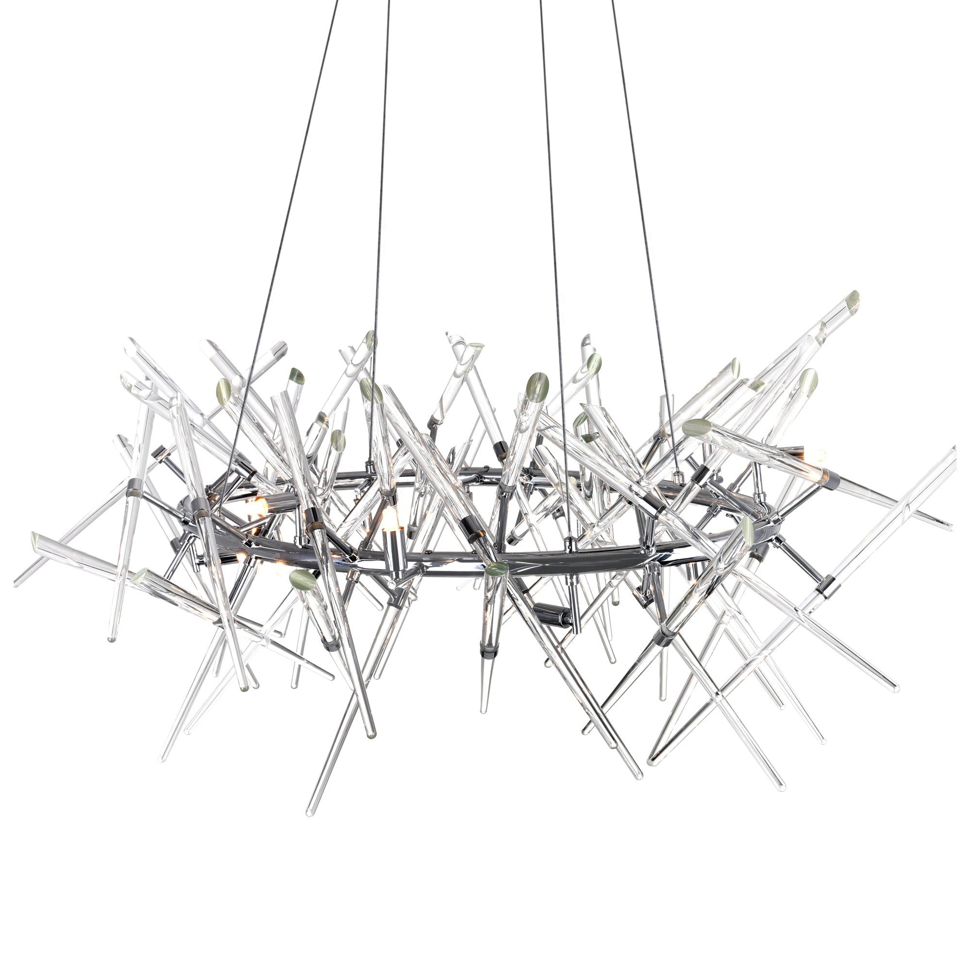 Icicle 12 Light 43in Chrome Chandelier - CWI Lighting