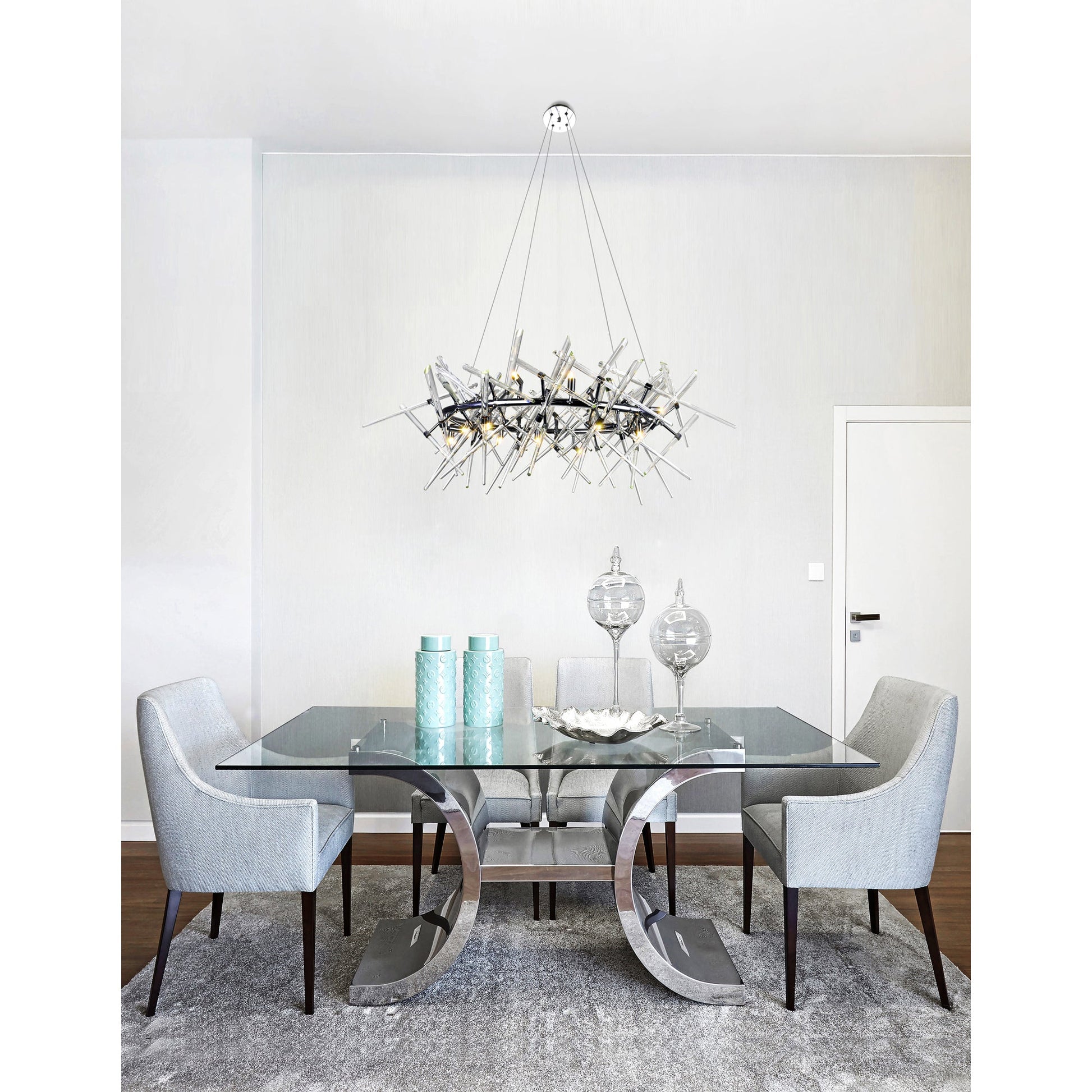 Icicle 12 Light 43in Chrome Chandelier - CWI Lighting