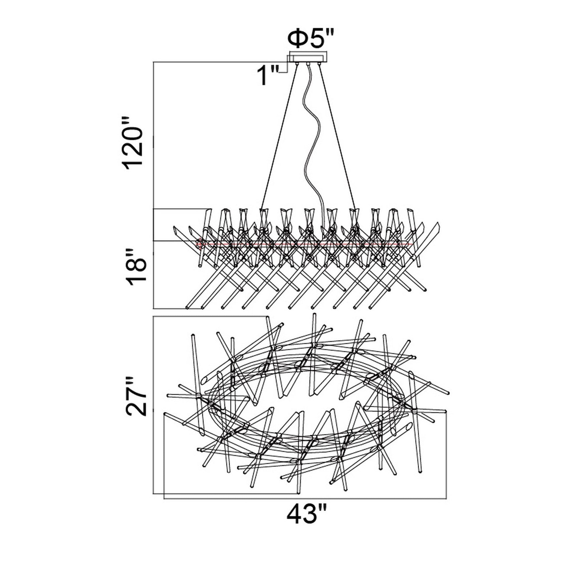 Icicle 12 Light 43in Chrome Chandelier - CWI Lighting