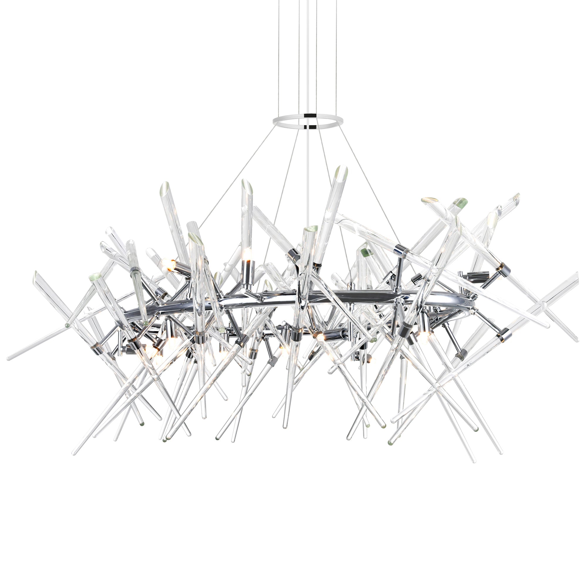 Icicle 12 Light 43in Chrome Chandelier - CWI Lighting