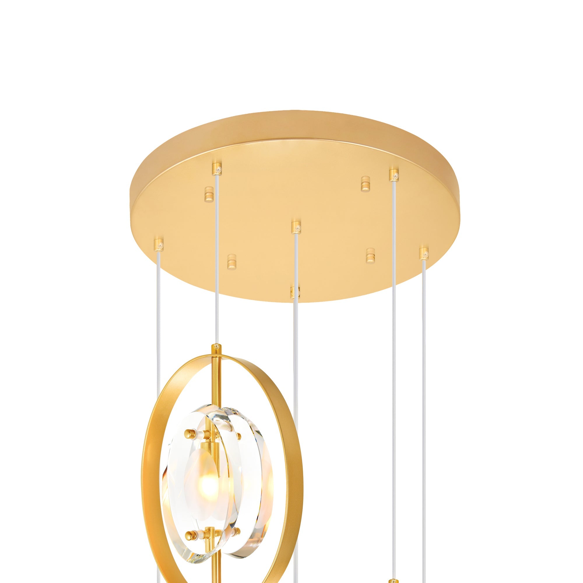 Iris 6 Light Pendant With Sun Gold Finish - CWI Lighting