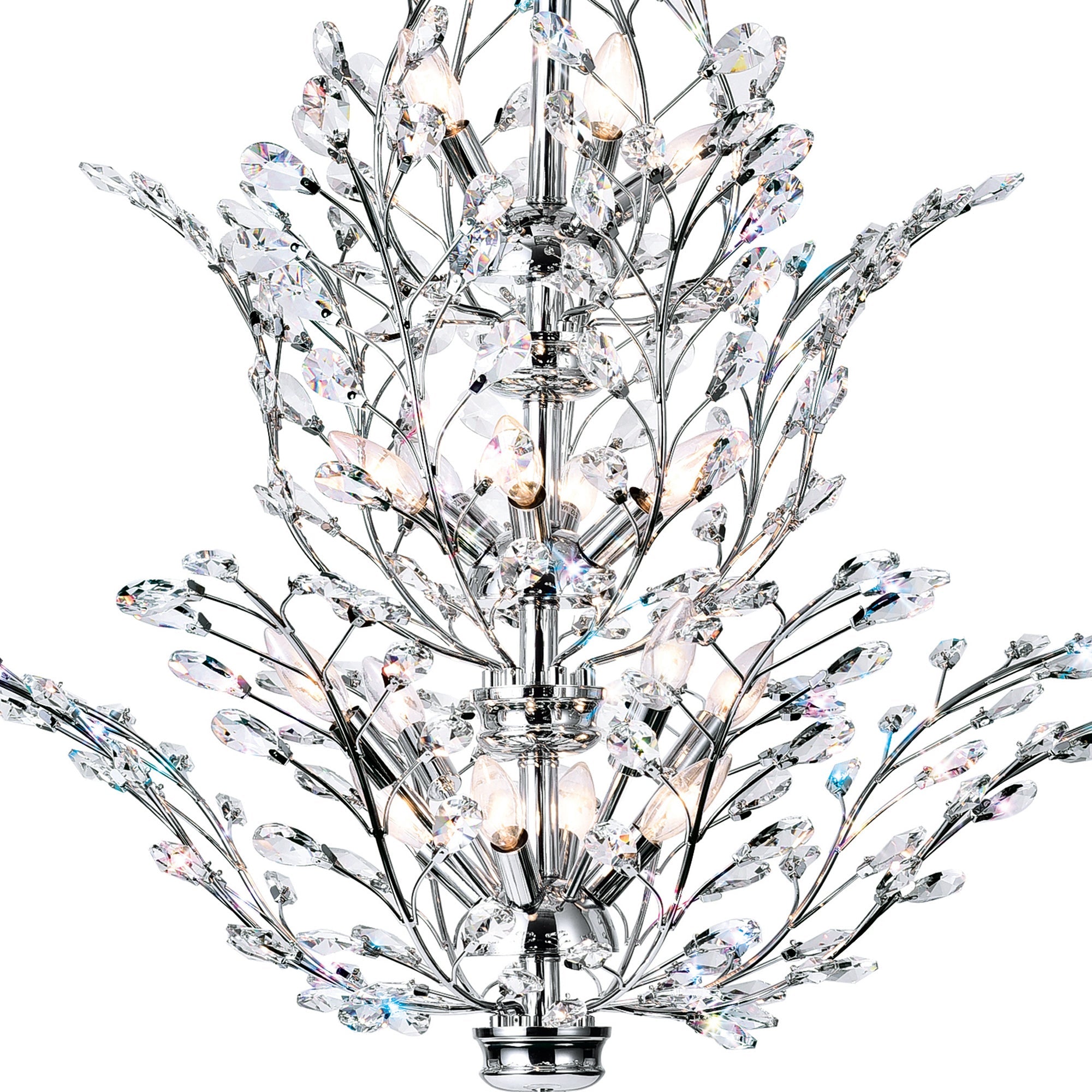Ivy 18 Light 40in Chrome Chandelier - CWI Lighting