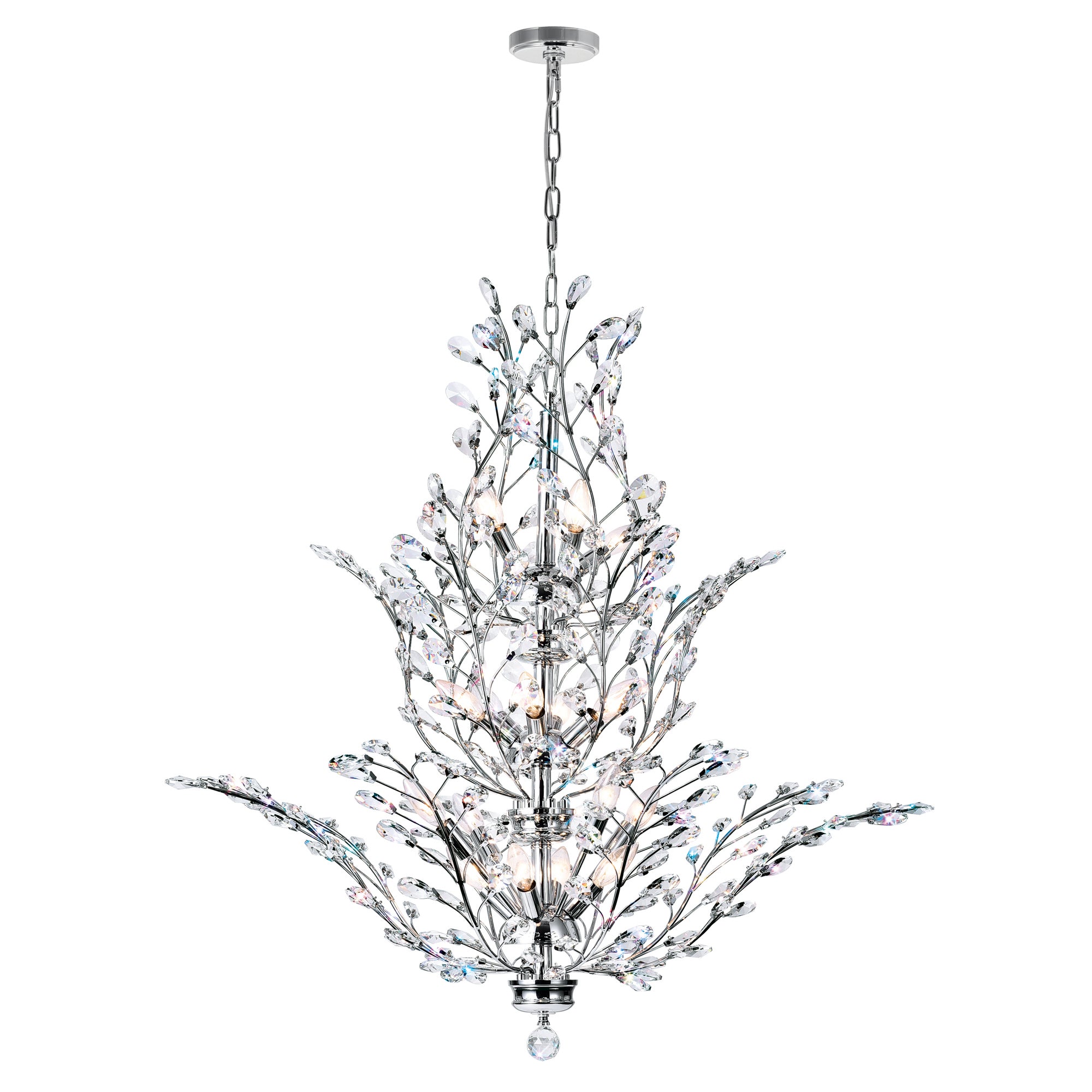Ivy 18 Light 40in Chrome Chandelier – CWI Lighting - Brighter