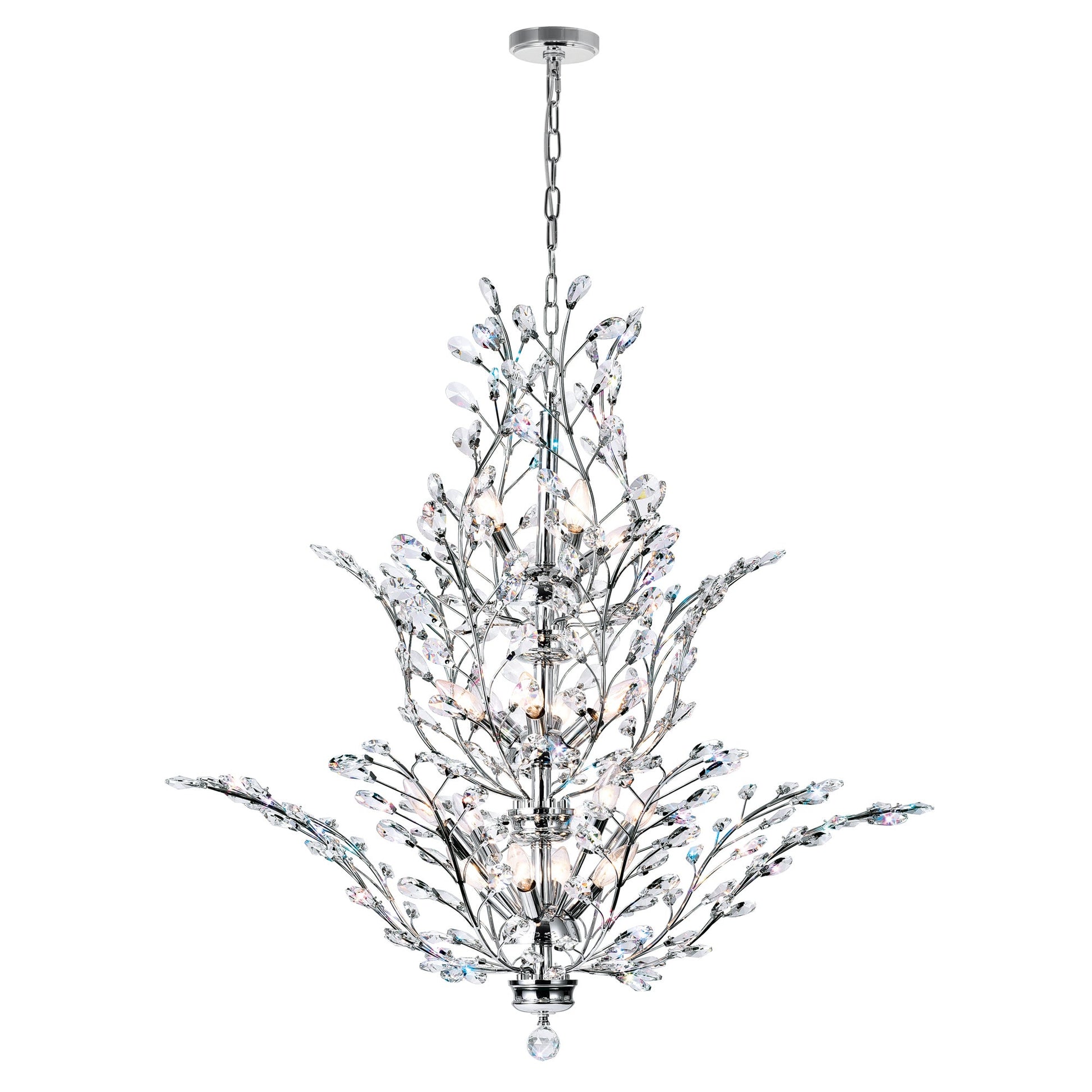 Ivy 18 Light 40in Chrome Chandelier - CWI Lighting
