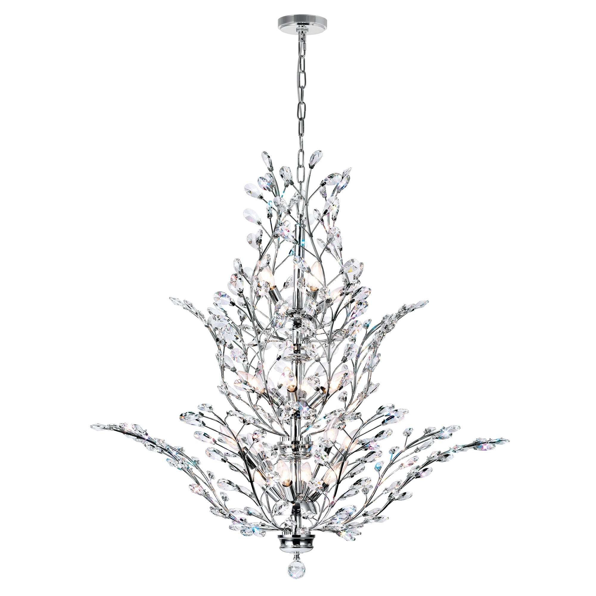 Ivy 18 Light 40in Chrome Chandelier - CWI Lighting