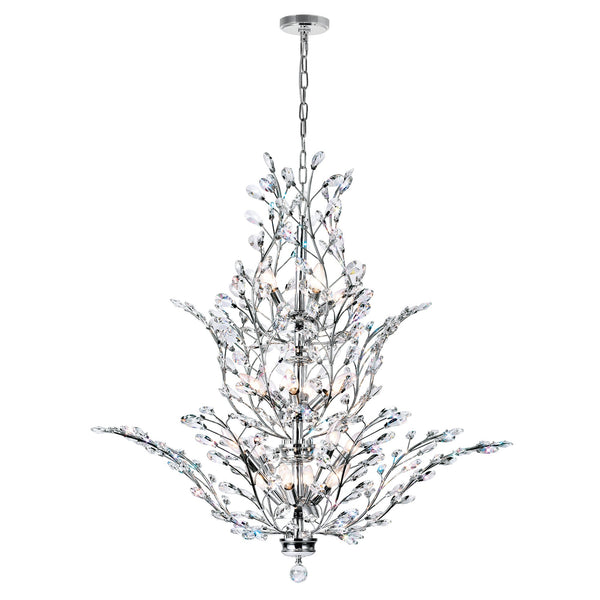 Ivy 18 Light 40in Chrome Chandelier - CWI Lighting