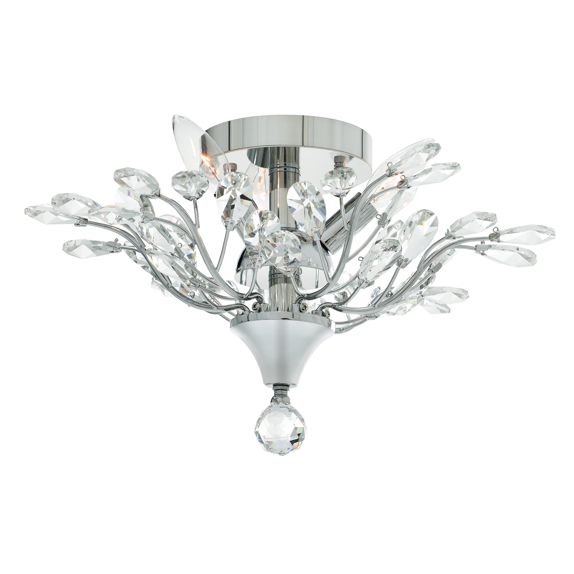 Ivy 3 Light 16in Chrome Drum Shade Flush Mount - CWI Lighting