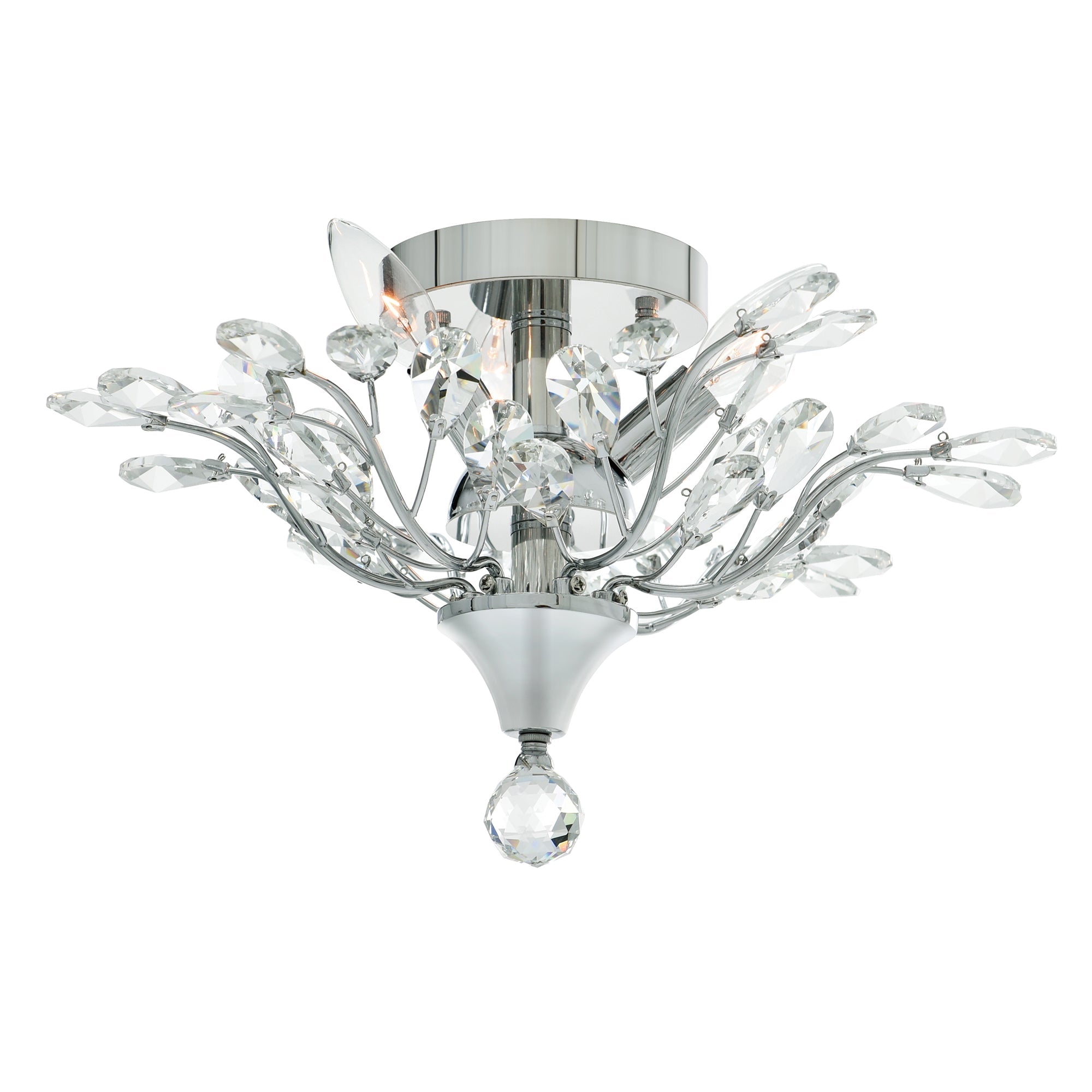 Ivy 3 Light 16in Chrome Drum Shade Flush Mount - CWI Lighting