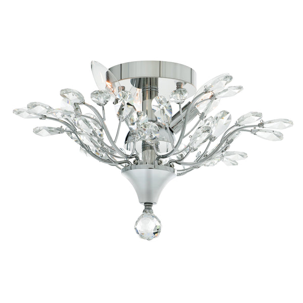 Ivy 3 Light 16in Chrome Drum Shade Flush Mount - CWI Lighting