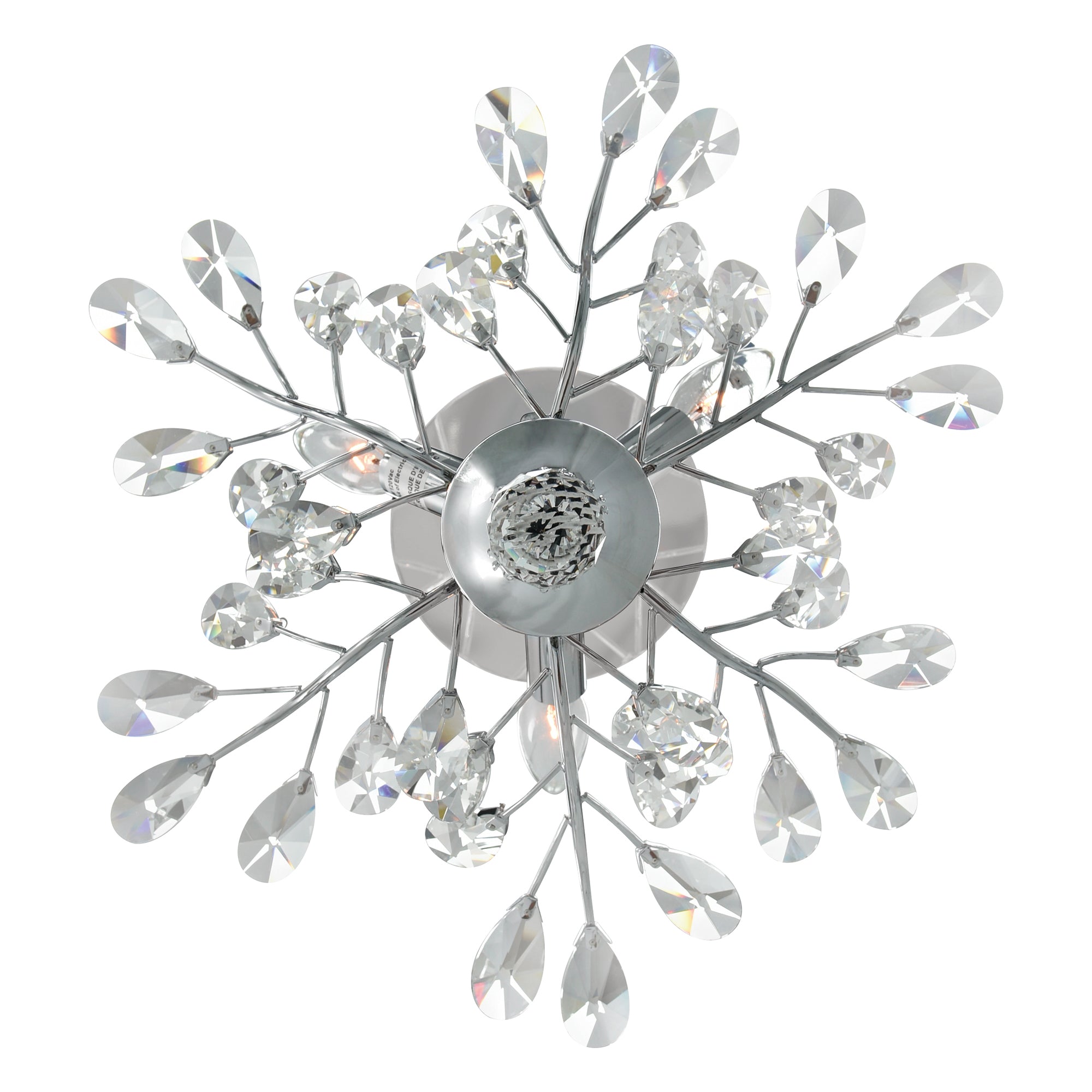 Ivy 3 Light 16in Chrome Drum Shade Flush Mount - CWI Lighting