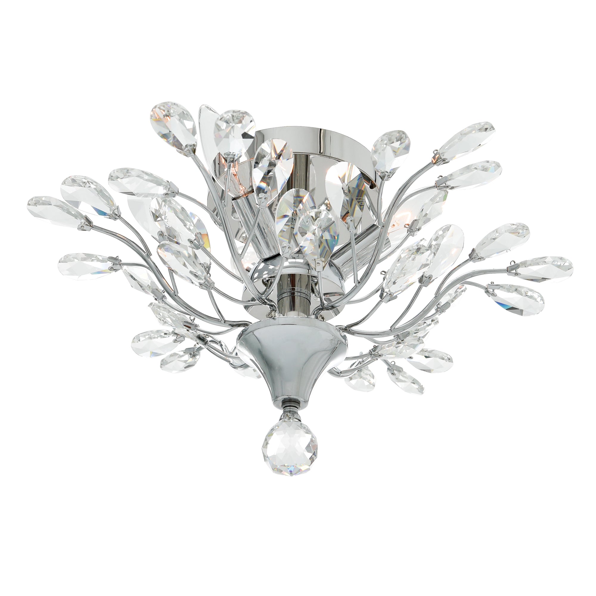 Ivy 3 Light 16in Chrome Drum Shade Flush Mount - CWI Lighting
