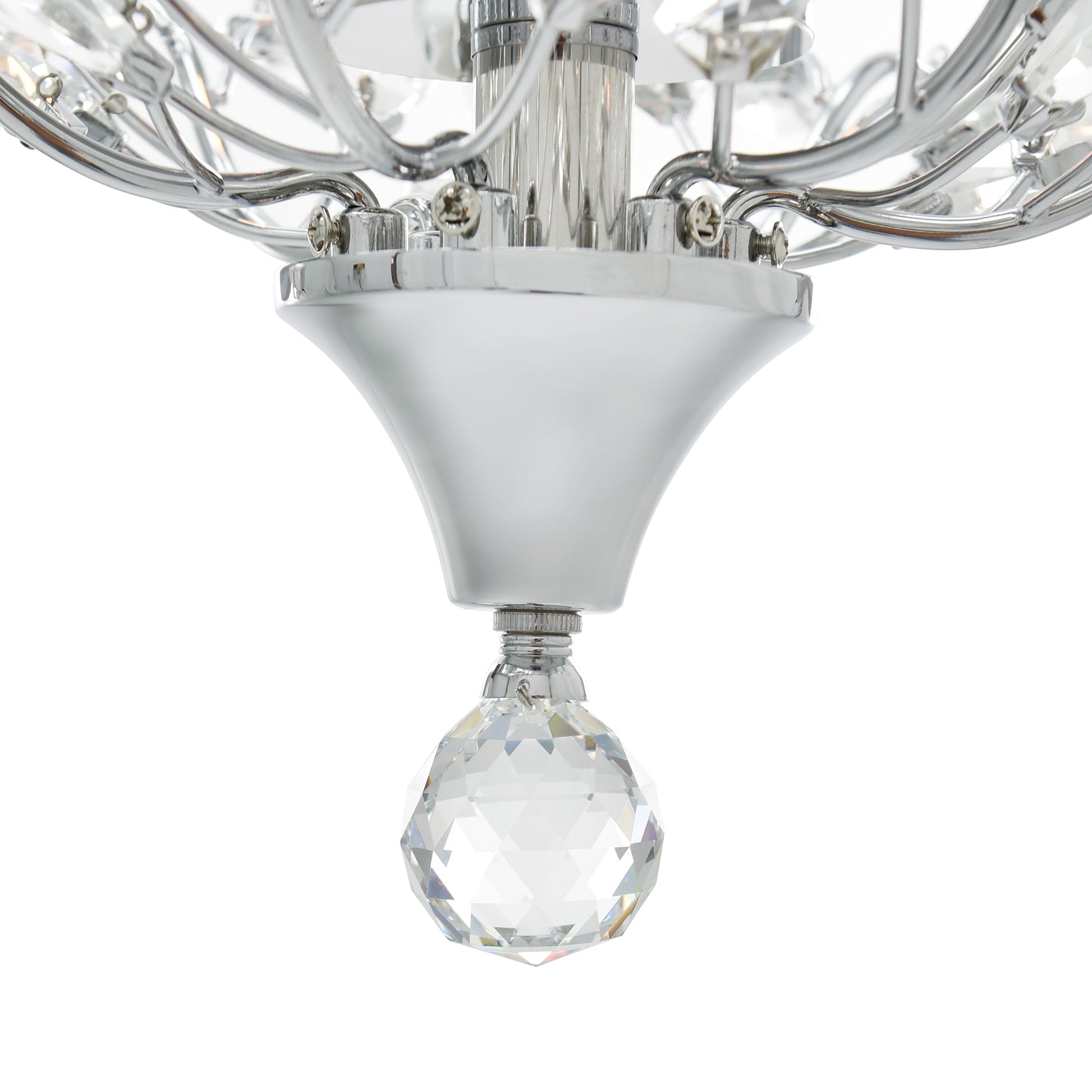Ivy 3 Light 16in Chrome Drum Shade Flush Mount - CWI Lighting