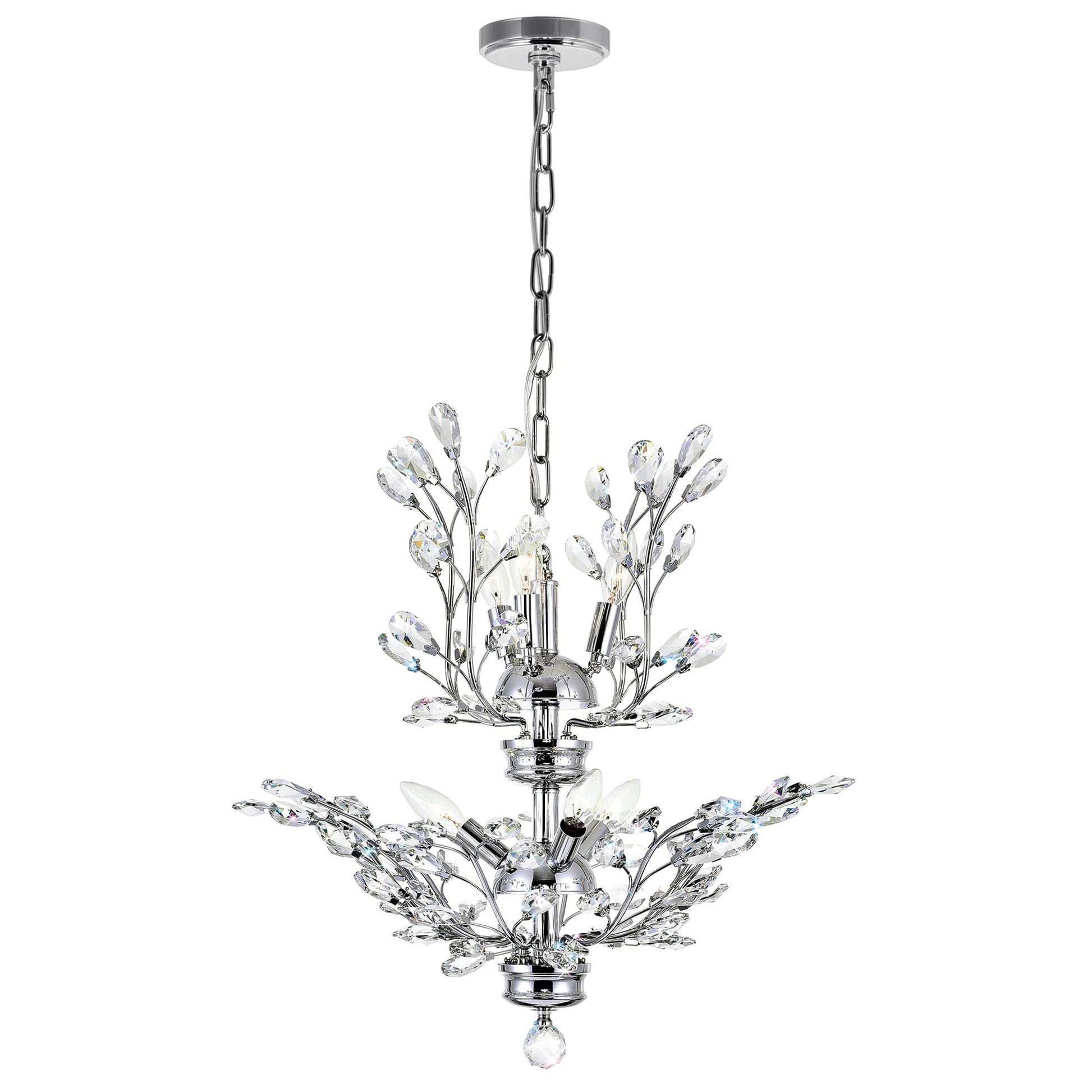 Ivy 6 Light 22in Chrome Chandelier - CWI Lighting