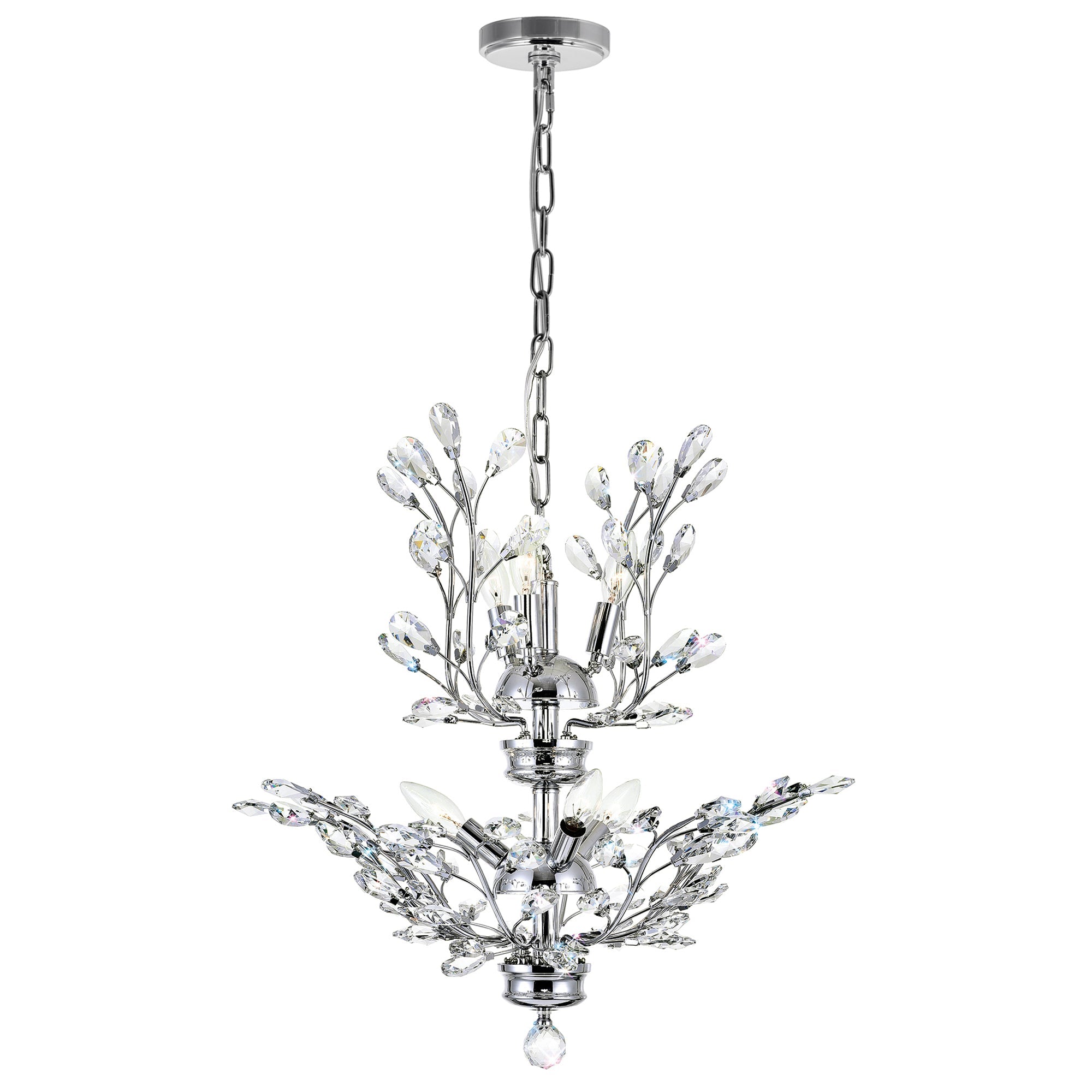 Ivy 6 Light 22in Chrome Chandelier - CWI Lighting