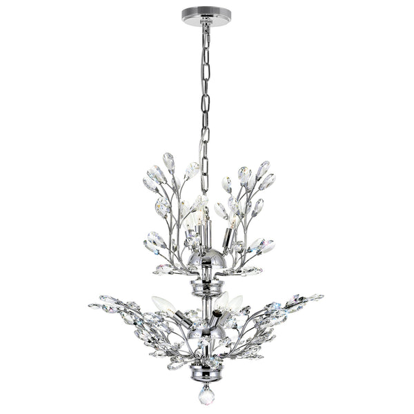 Ivy 6 Light 22in Chrome Chandelier - CWI Lighting