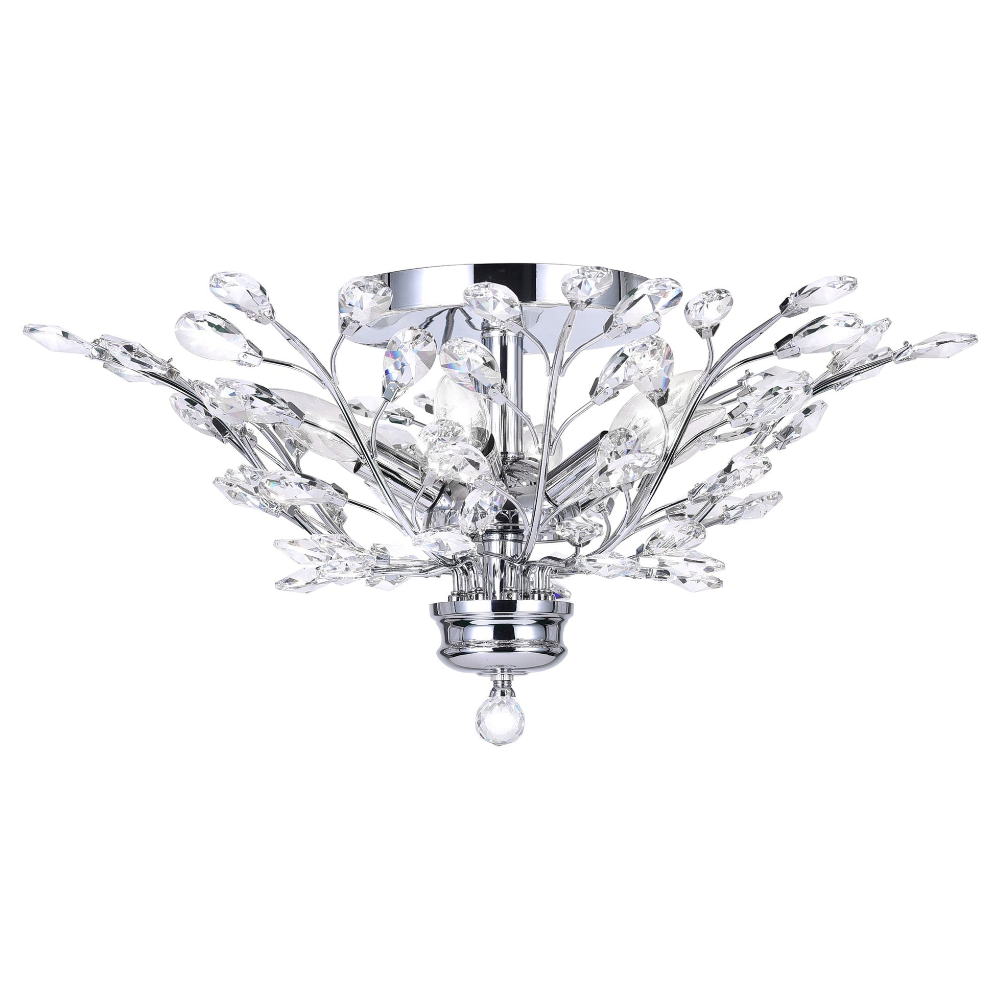 Ivy 6 Light 22in Chrome Flush Mount - CWI Lighting