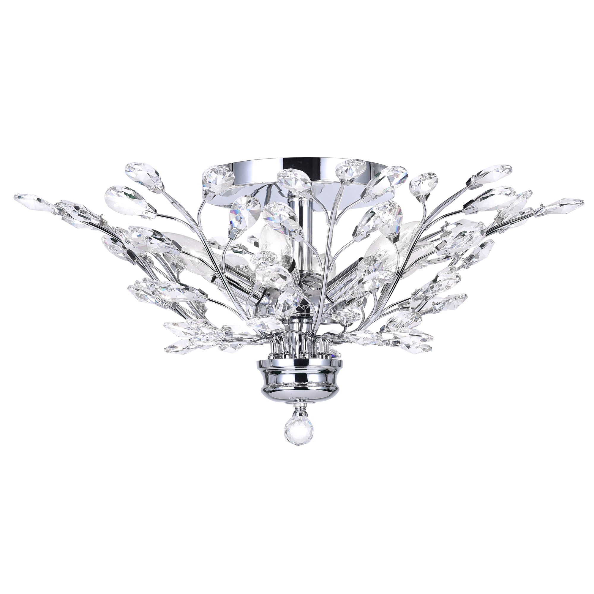 Ivy 6 Light 22in Chrome Flush Mount - CWI Lighting