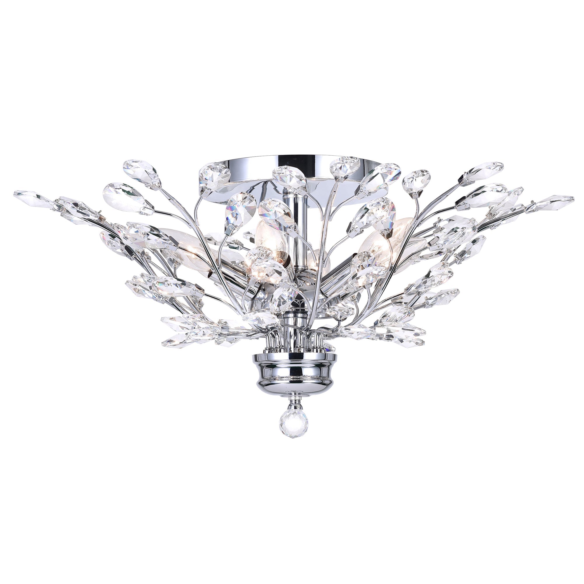 Ivy 6 Light 22in Chrome Flush Mount - CWI Lighting