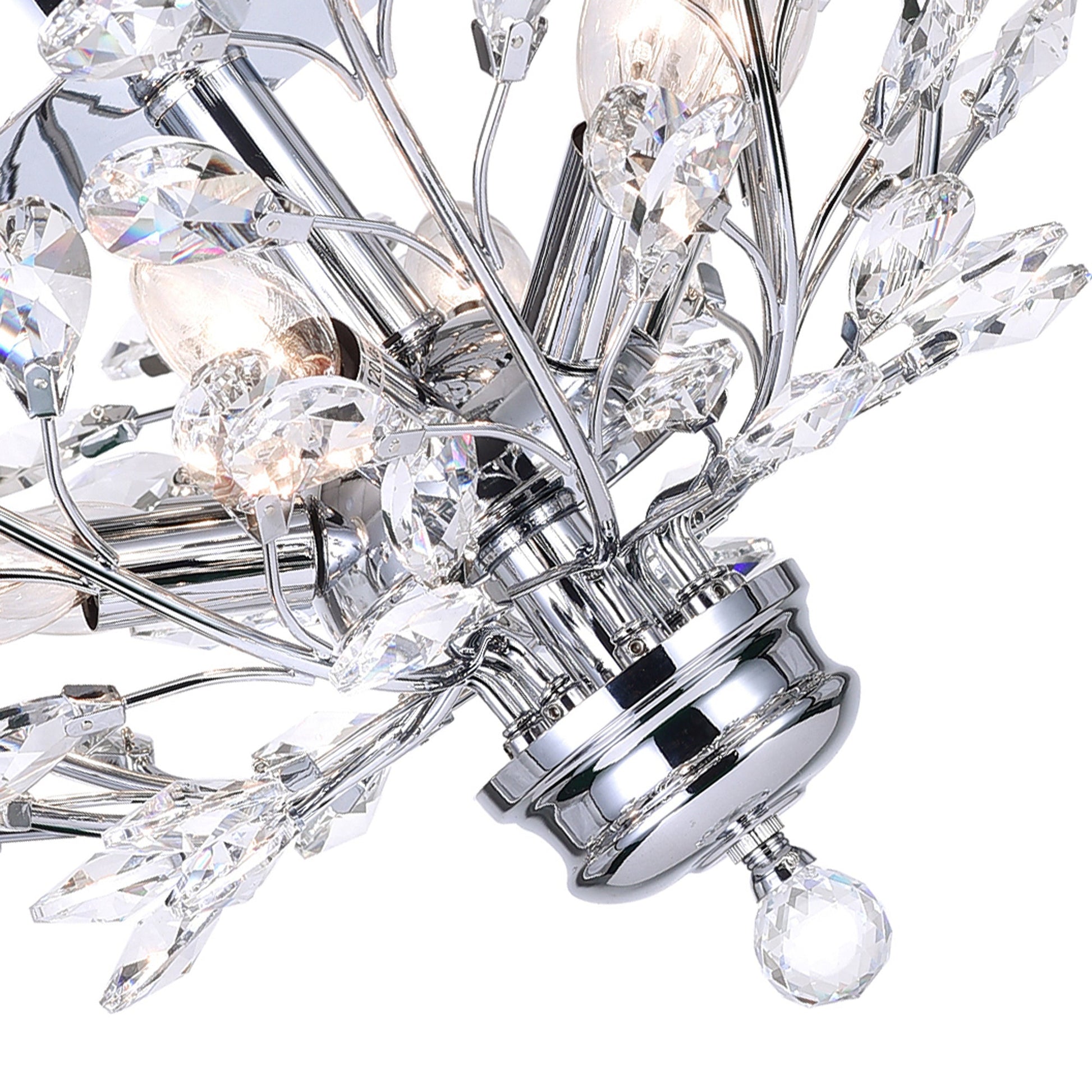 Ivy 6 Light 22in Chrome Flush Mount - CWI Lighting