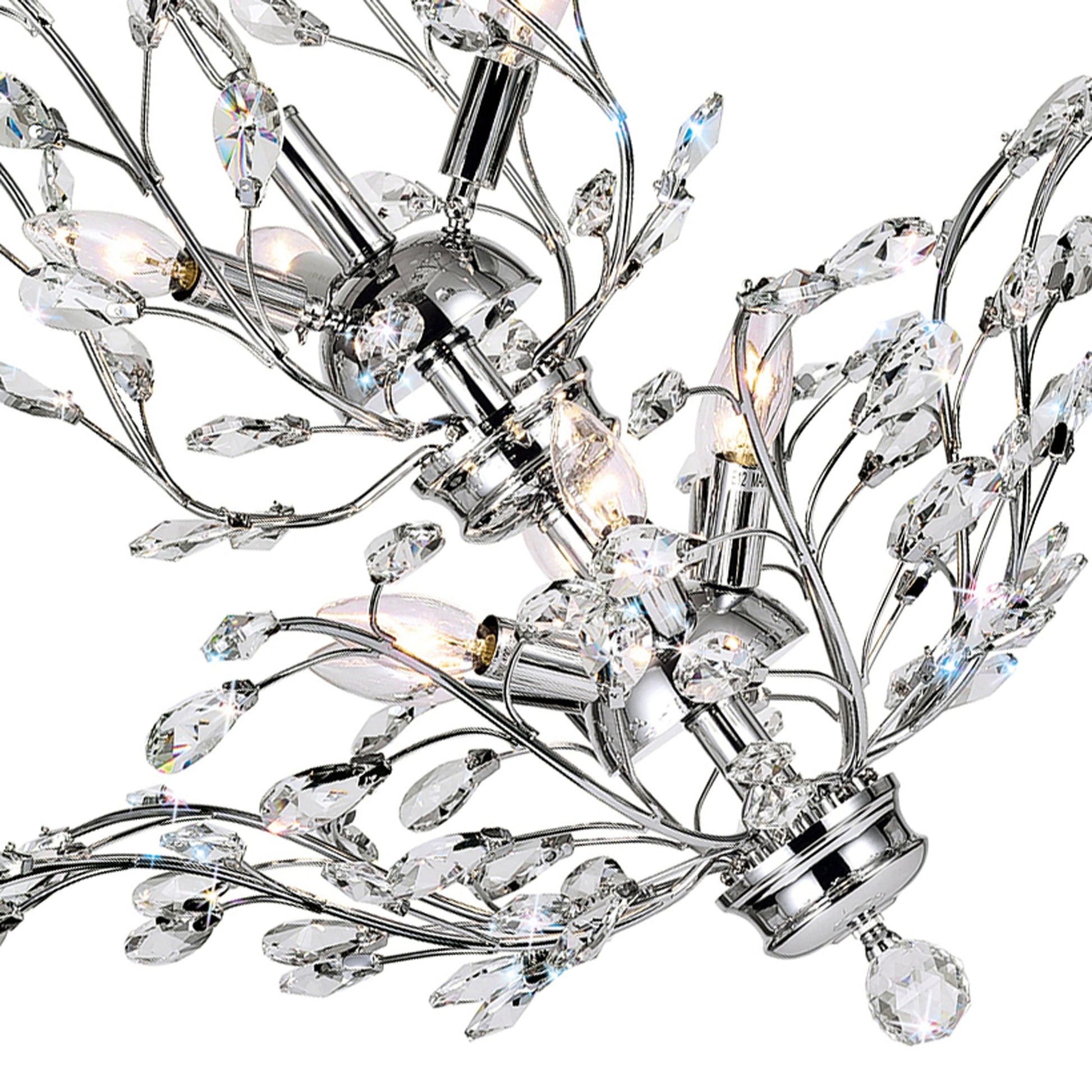 Ivy 9 Light 28in Chrome Chandelier - CWI Lighting