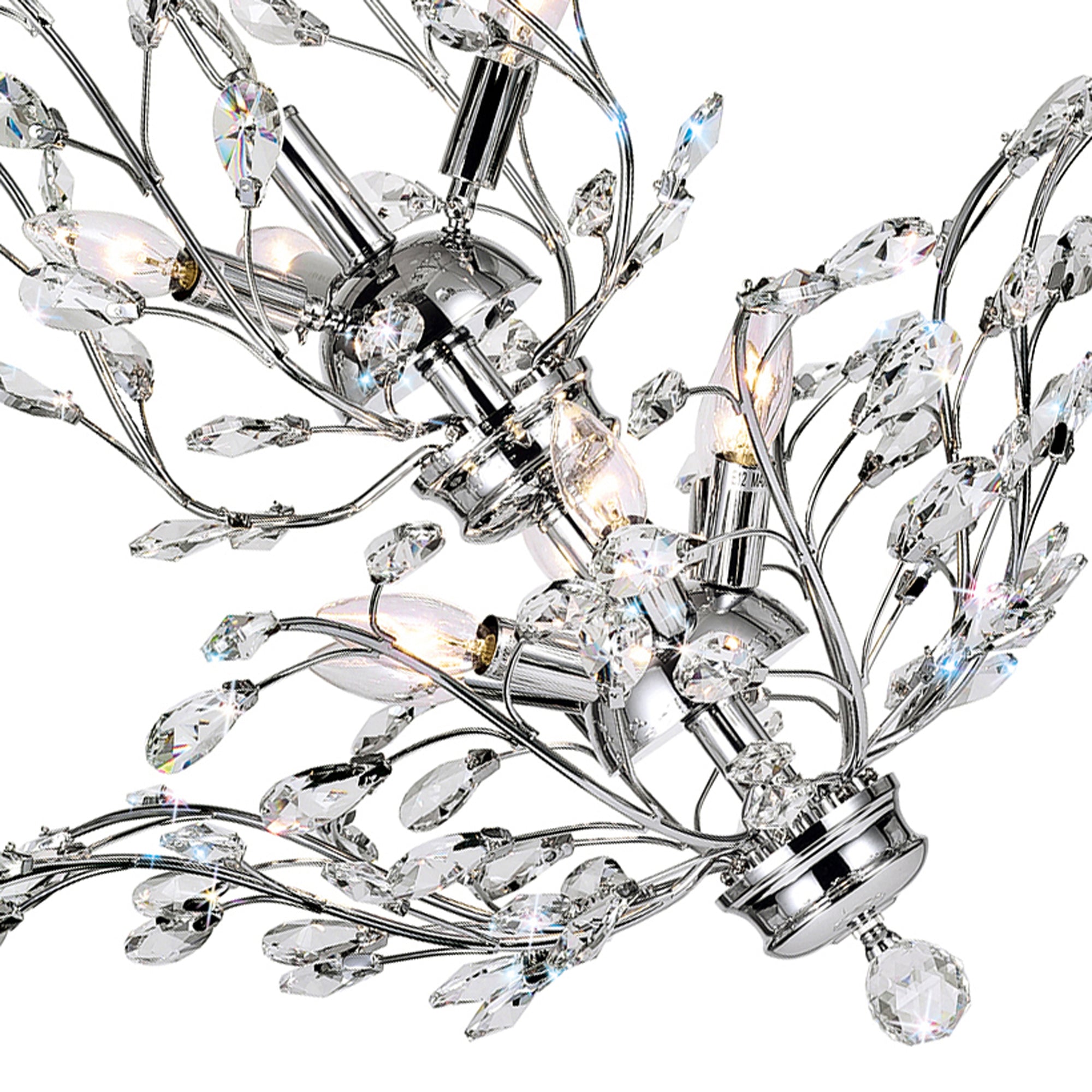 Ivy 9 Light 28in Chrome Chandelier - CWI Lighting